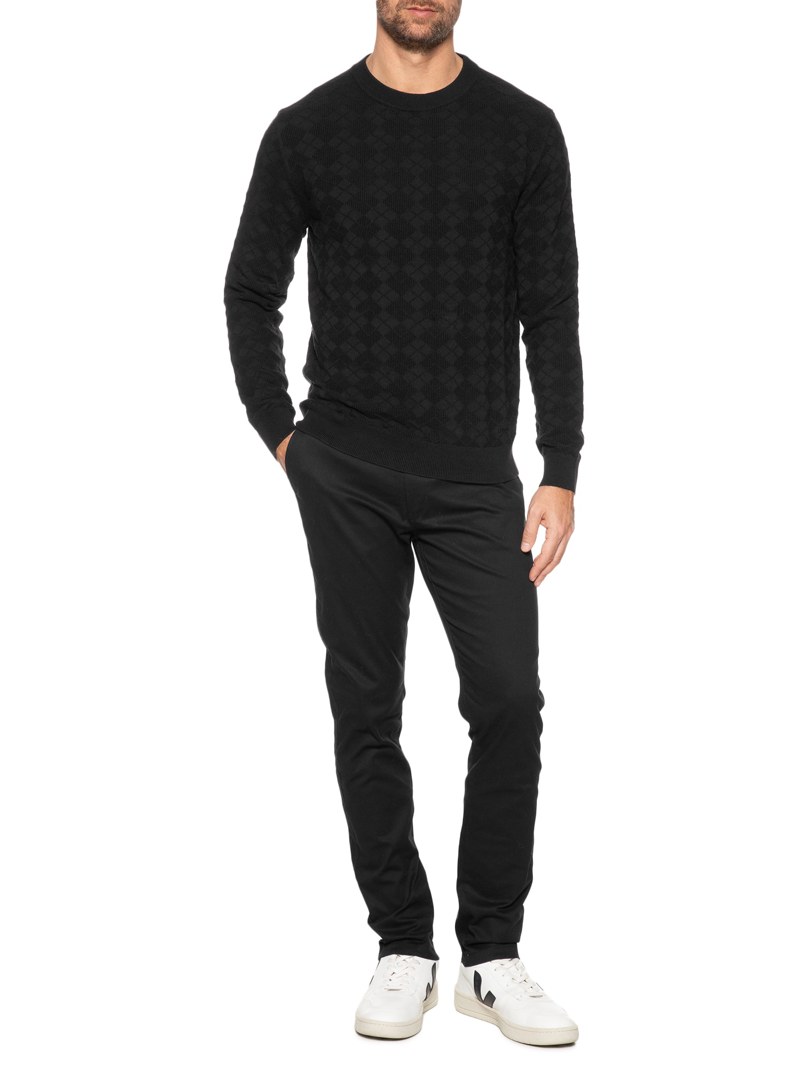 Calça Masculina Clássica Chino Slim Preto '2 Essential