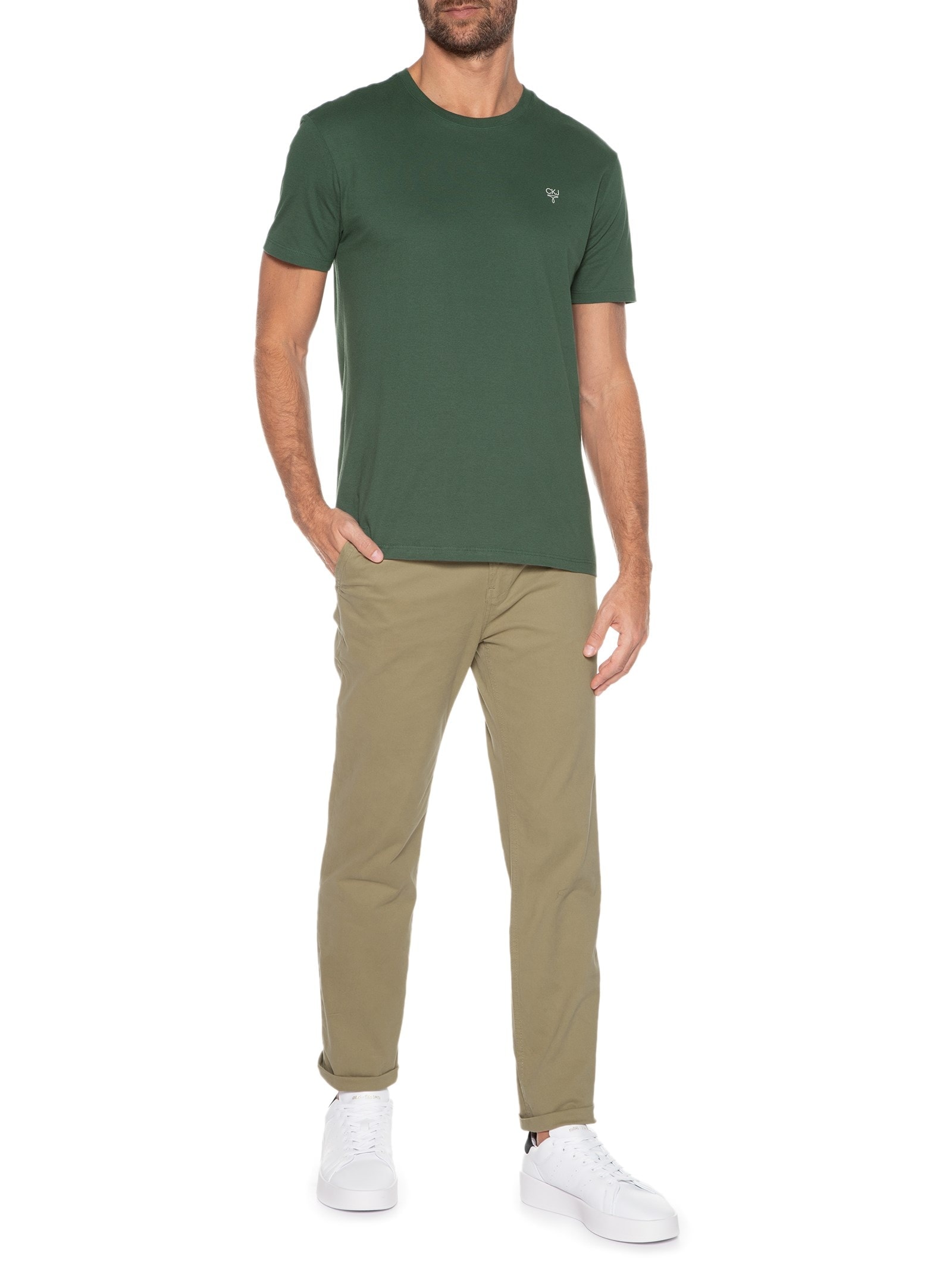 Calça Masculina Color Five Pockets Skinny Bege Calvin Klein Jeans