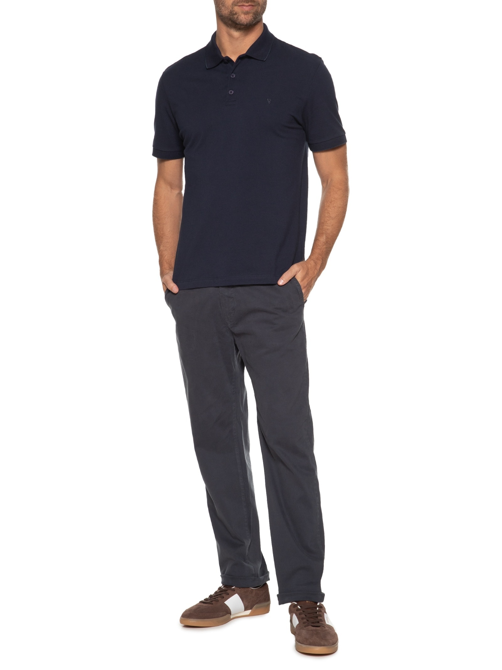 Calça Masculina Color Twill Power (Tradicional) Chino Azul Vr