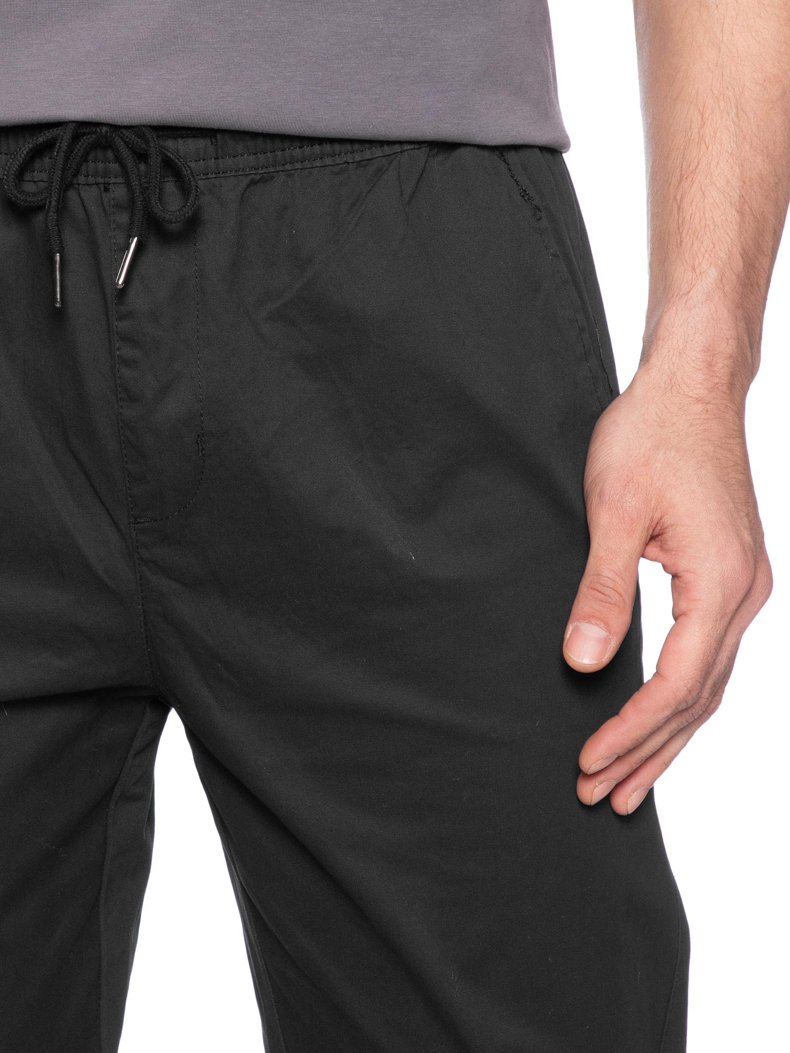 Calça Masculina Com Elástico Na Cintura Preto Basiq Men
