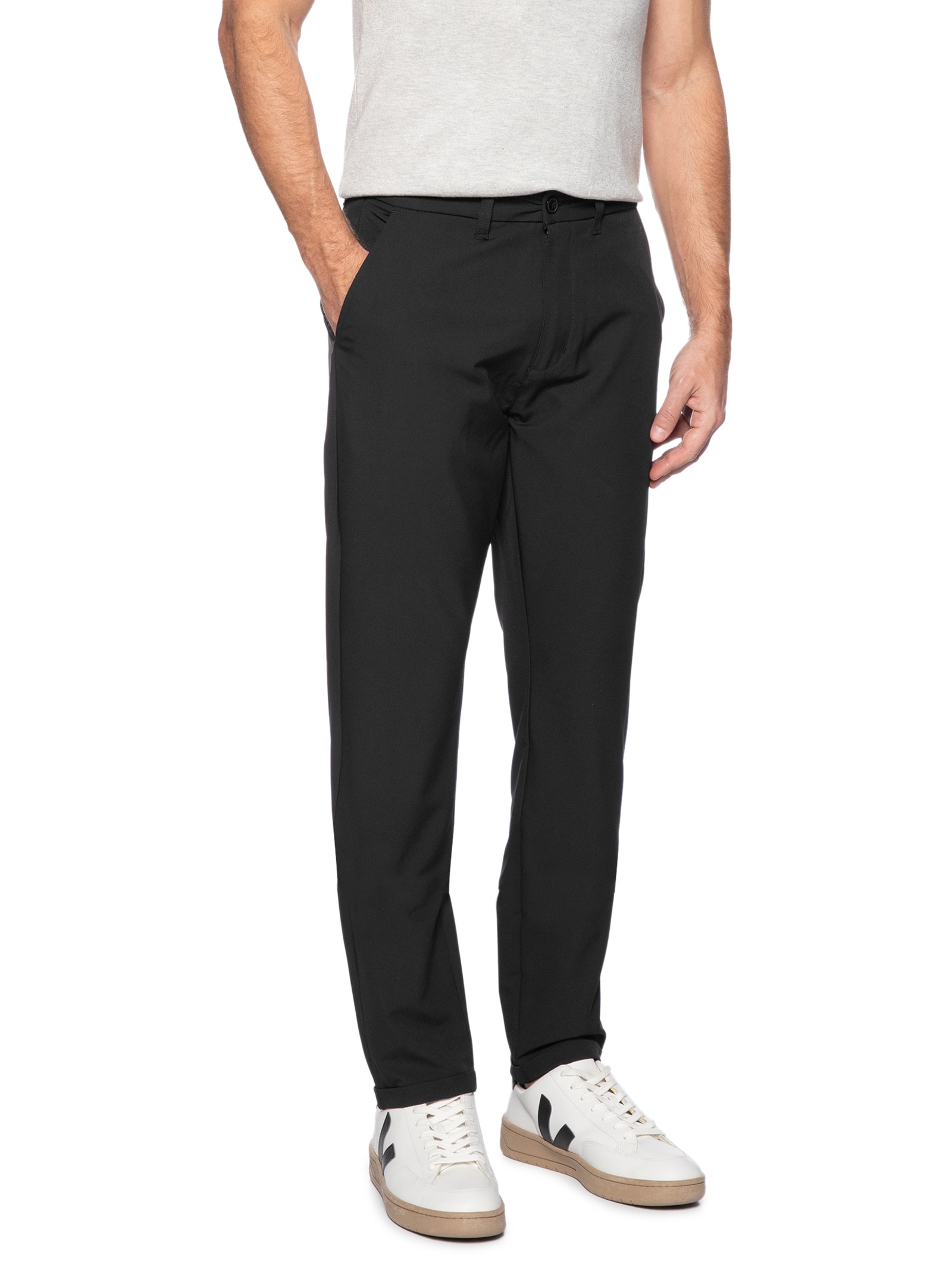 Calça Masculina Confort Slim Preto Basiq Men