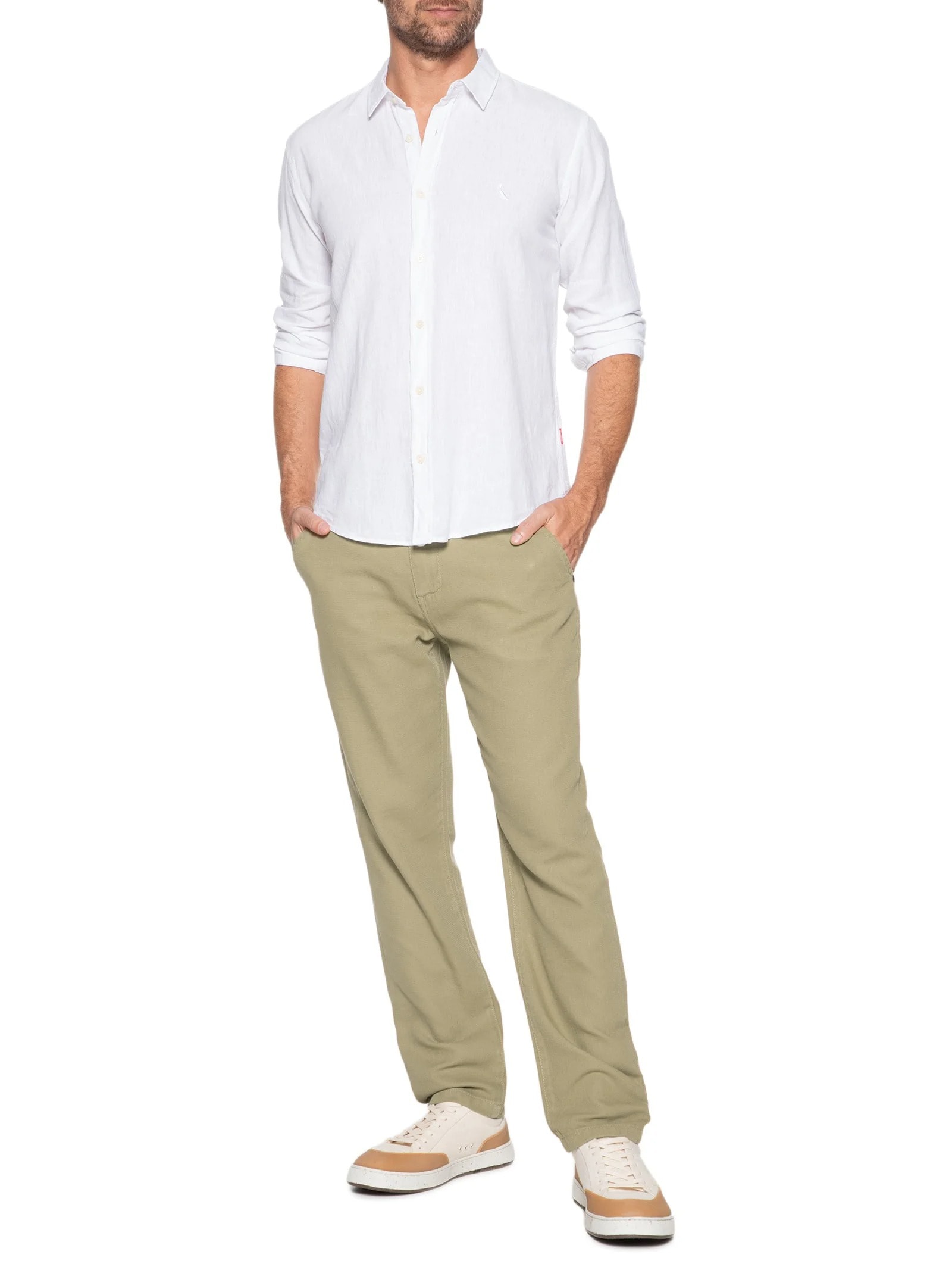 Calça Masculina Confort Texture Bege Osklen