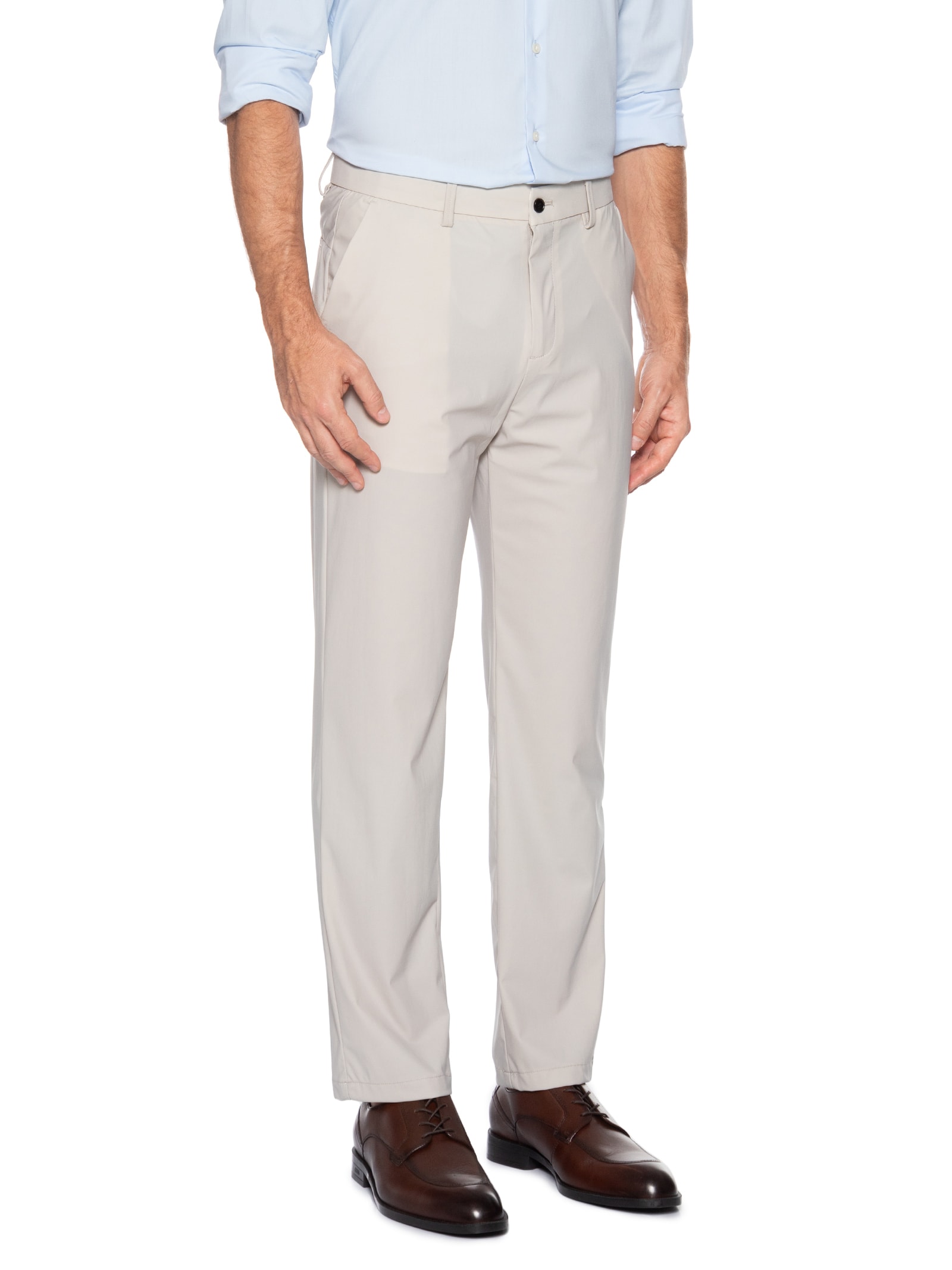 Calça Masculina Corte Alfaiataria Casual Slim Cinza '2 Essential