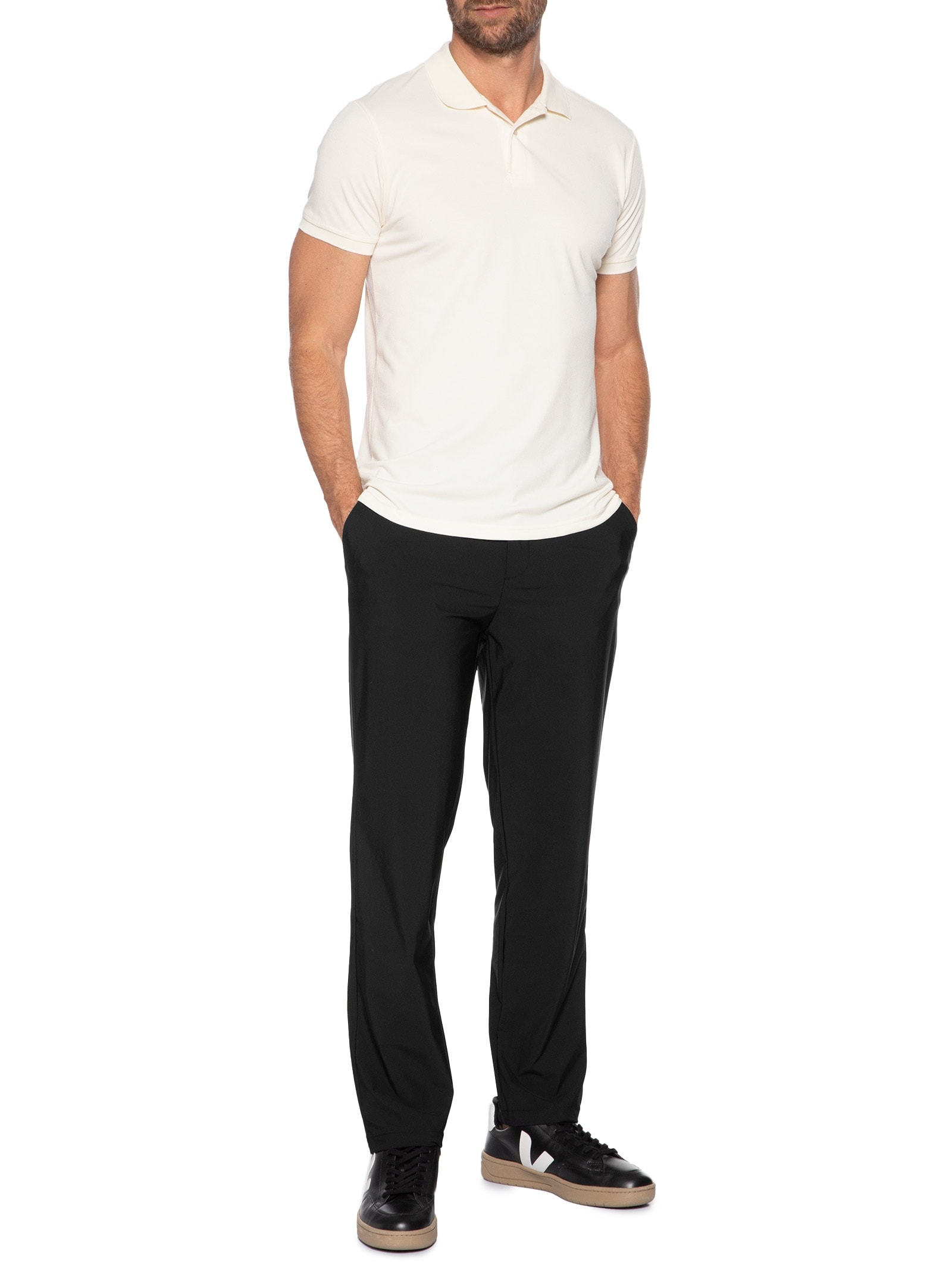 Calça Masculina Corte Alfaiataria Casual Slim Preto '2 Essential