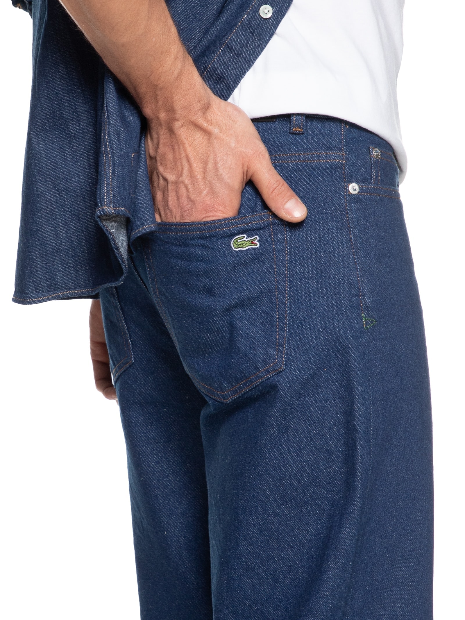 Calça Masculina Corte Reto Jeans 5 Pockets Azul  Lacoste