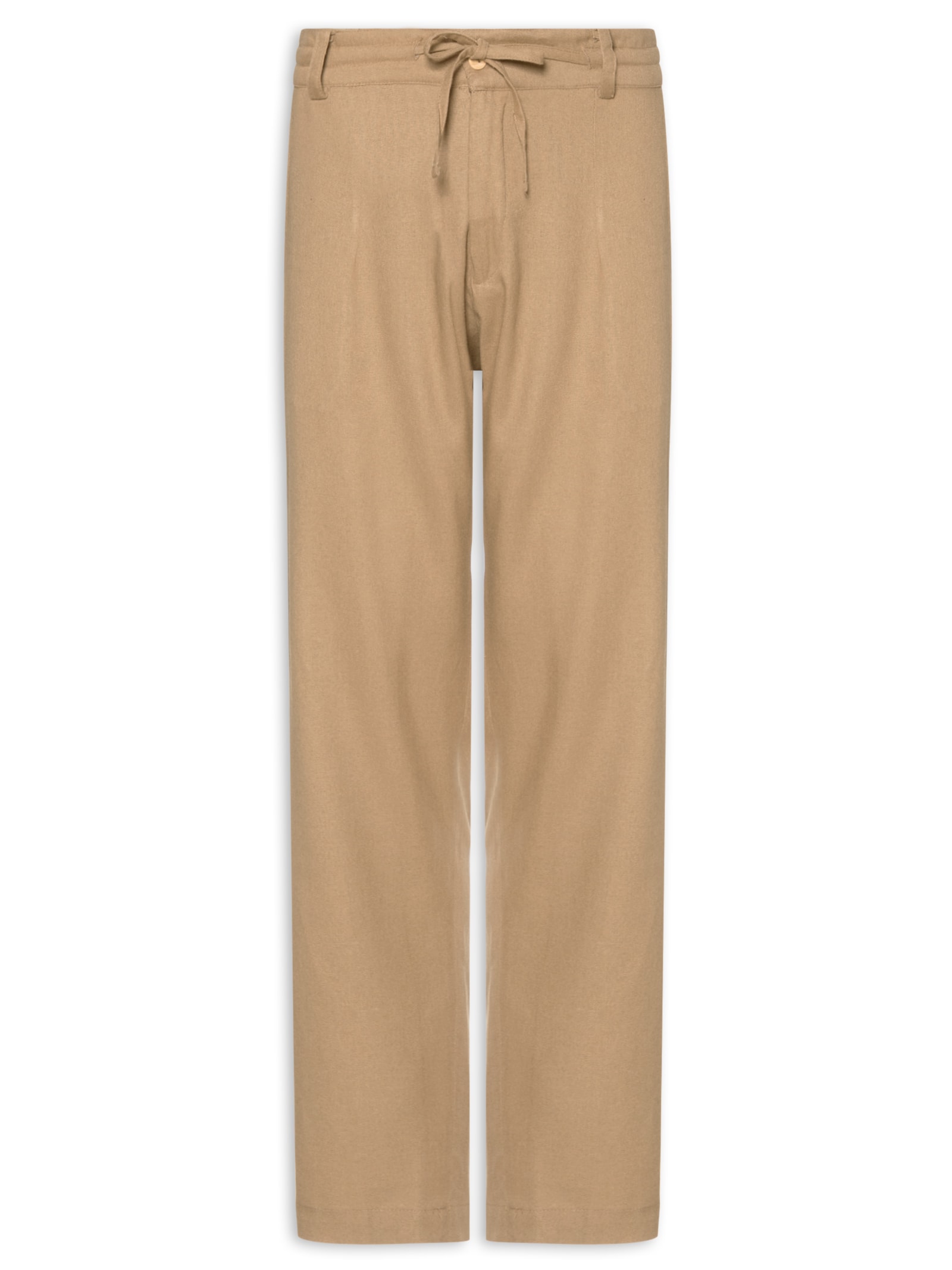 Calça Masculina De Linho Balneário Bege Hio