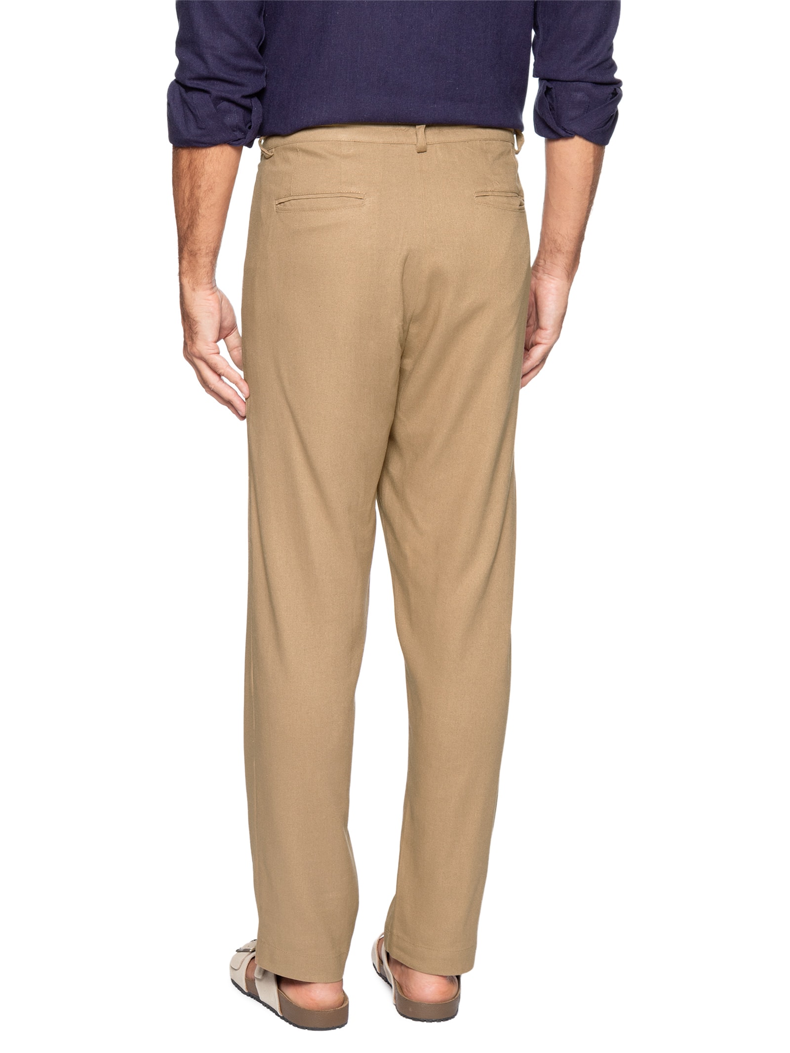 Calça Masculina De Linho Balneário Bege Hio