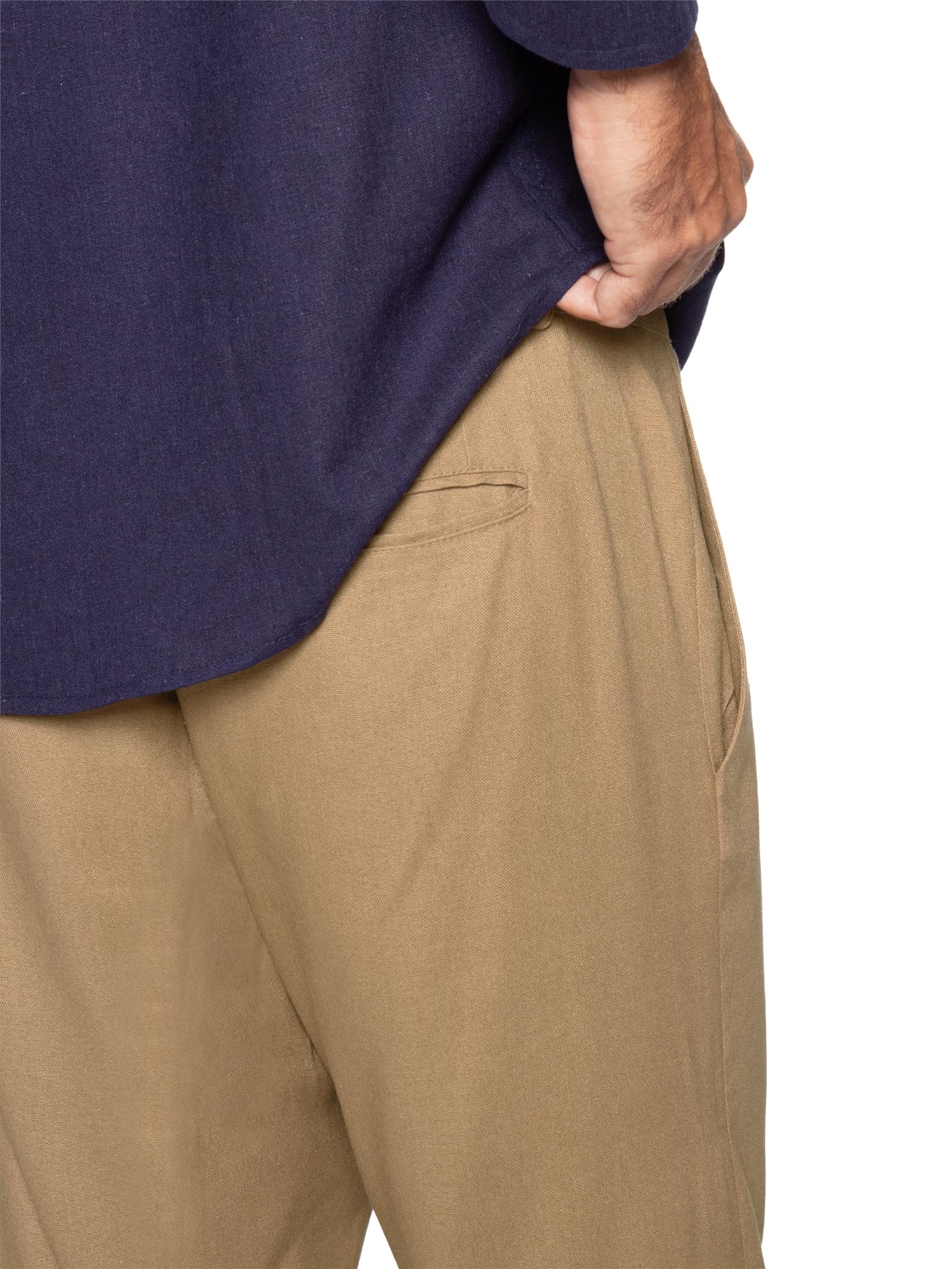 Calça Masculina De Linho Balneário Bege Hio