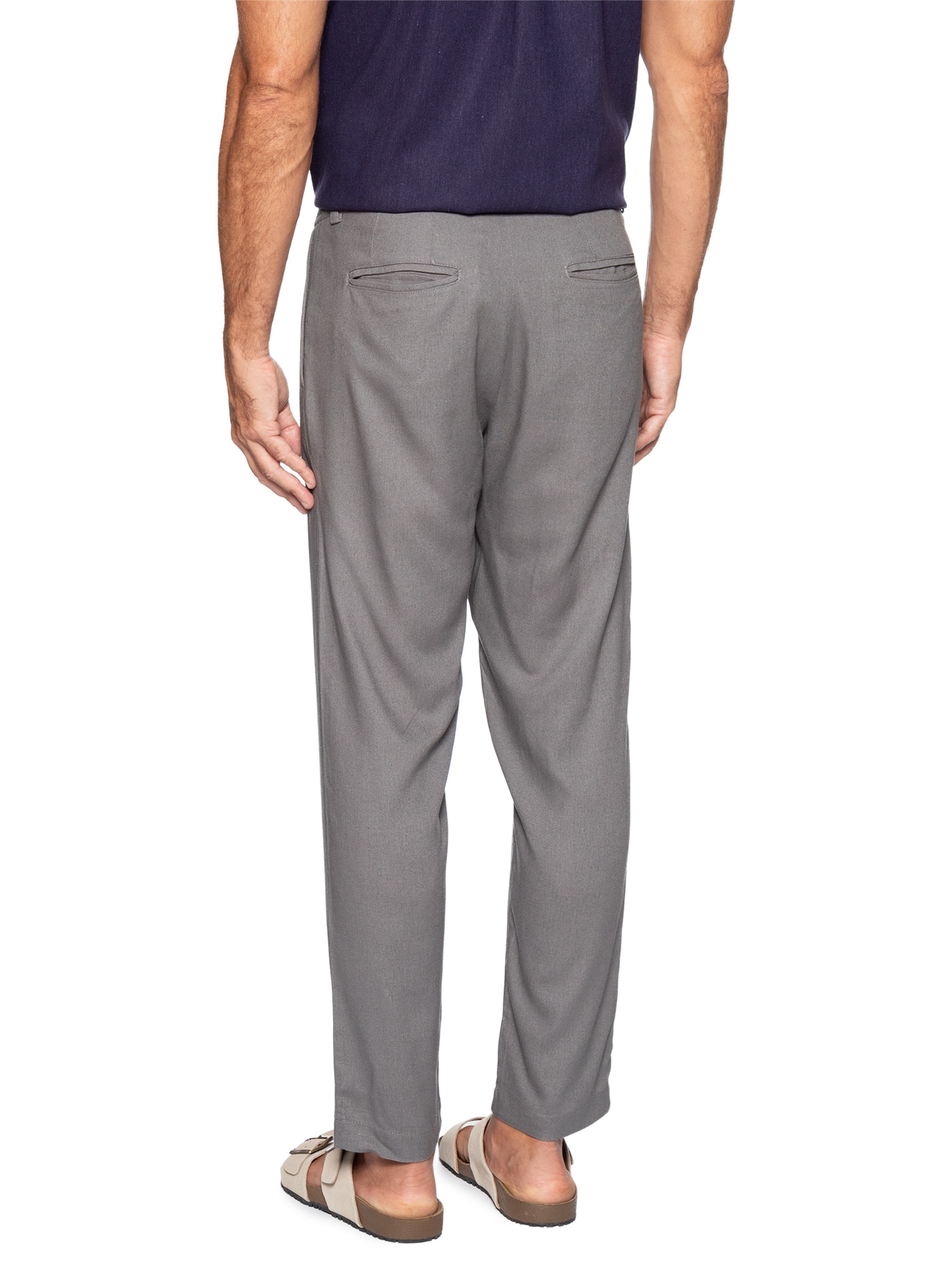 Calça Masculina De Linho Balneário Cinza Hio