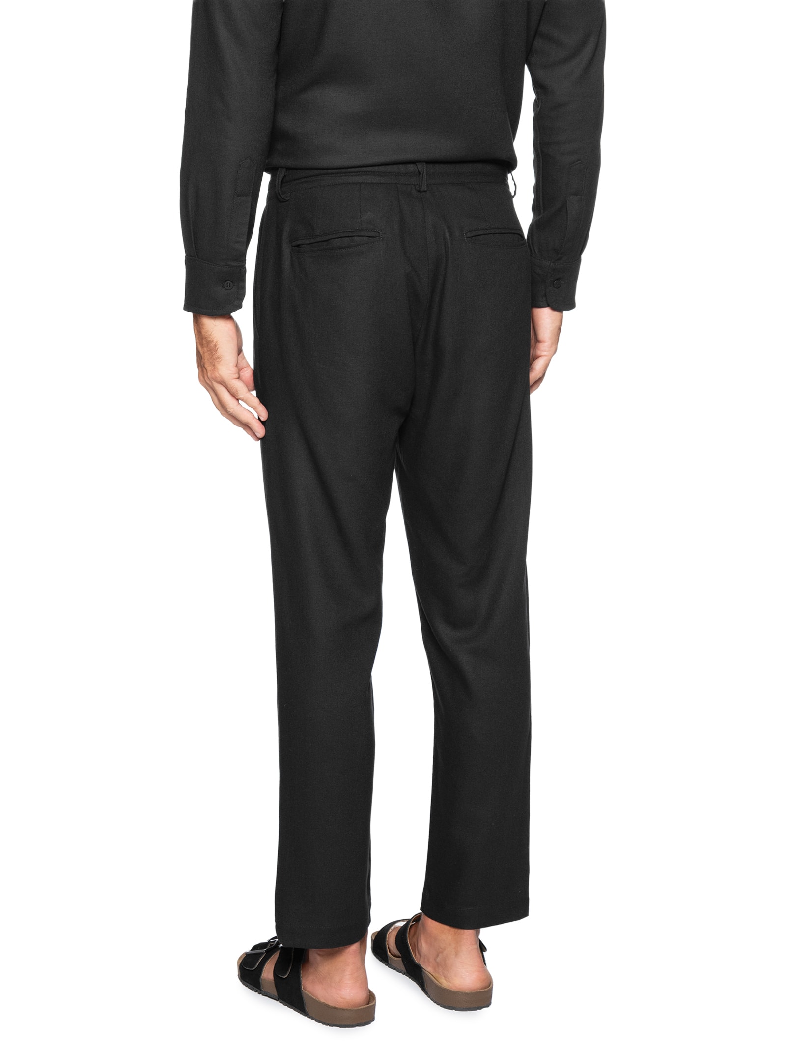 Calça Masculina De Linho Balneário Preto Hio