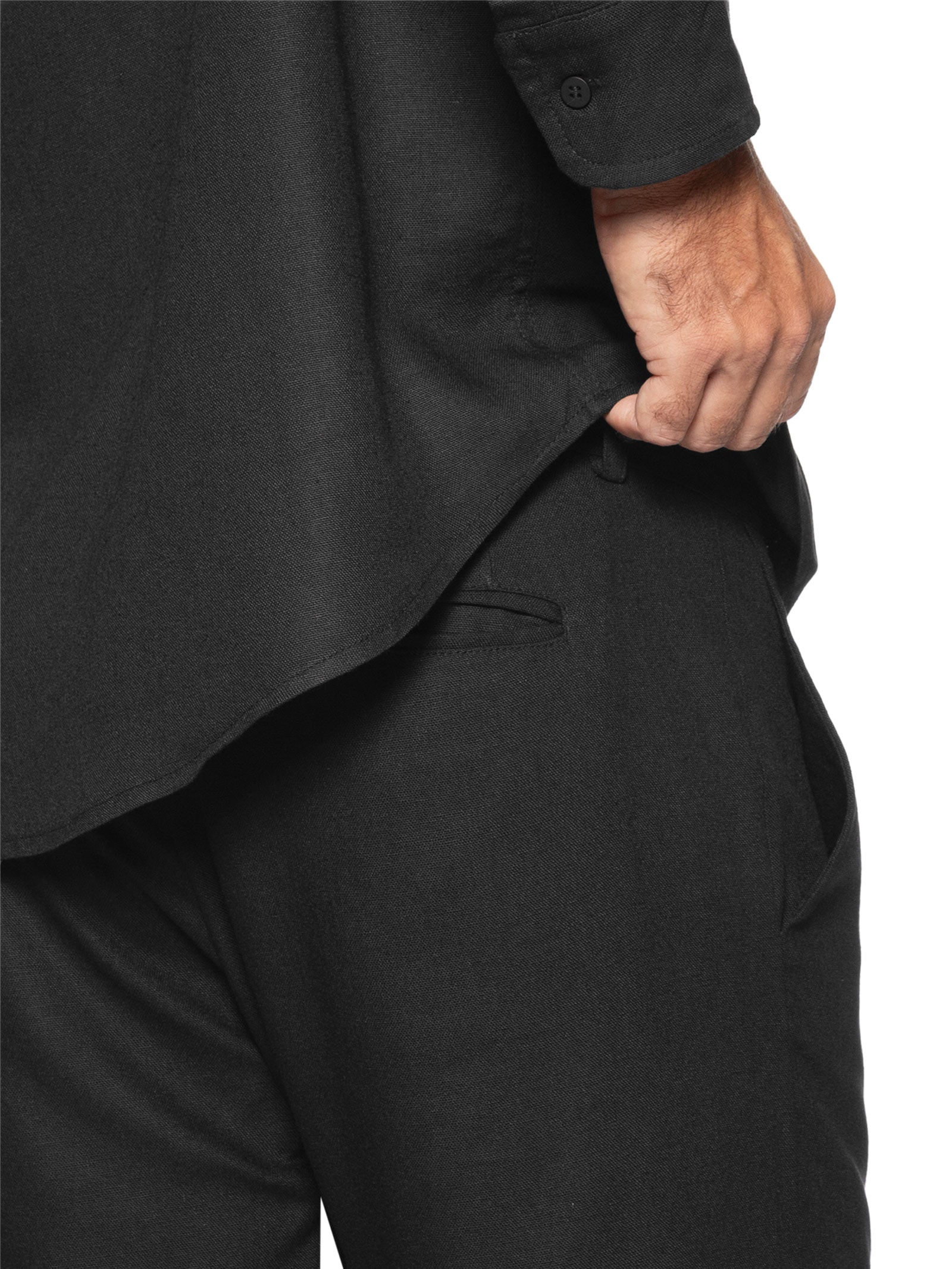 Calça Masculina De Linho Balneário Preto Hio