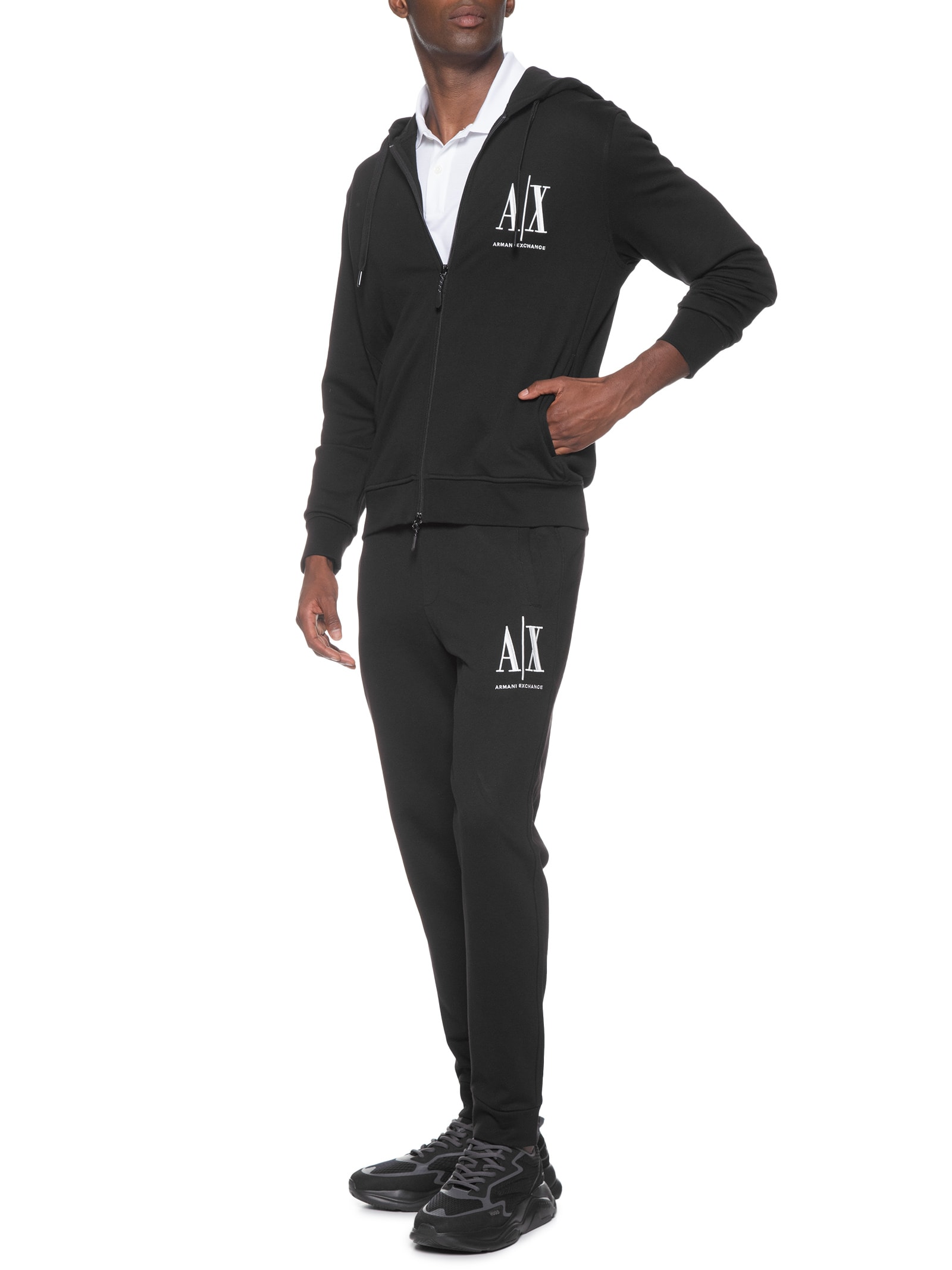 Calça Masculina De Moletom Logo Bordado Preto Armani Exchange