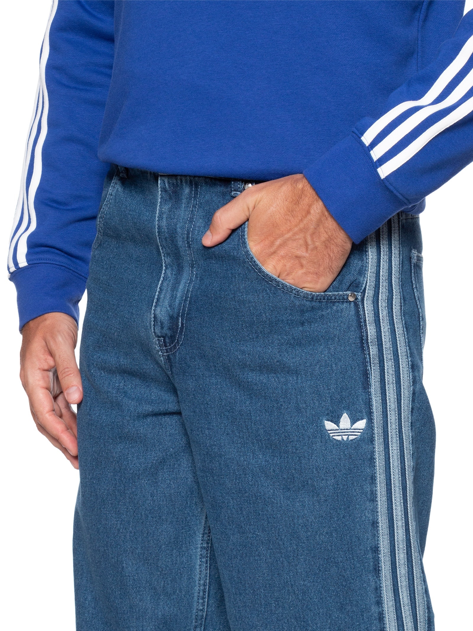 Adidas Originals Calça Masculina Denim Fb Azul