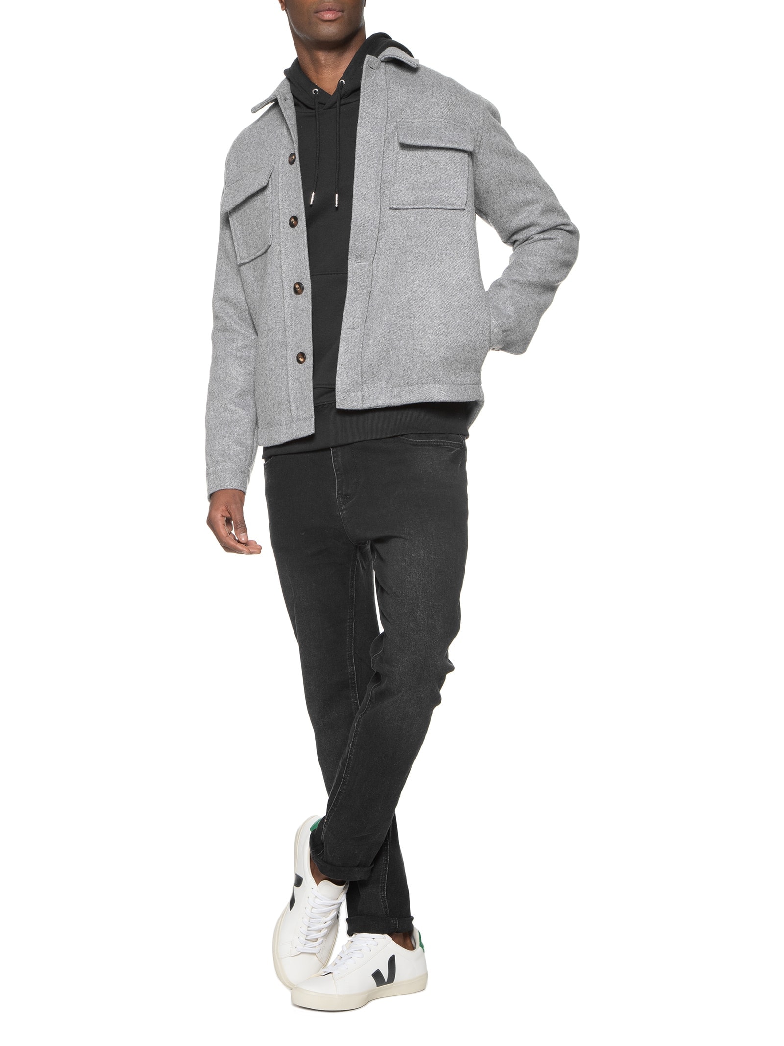 Calça Masculina Denim Ton Black Preto Jab