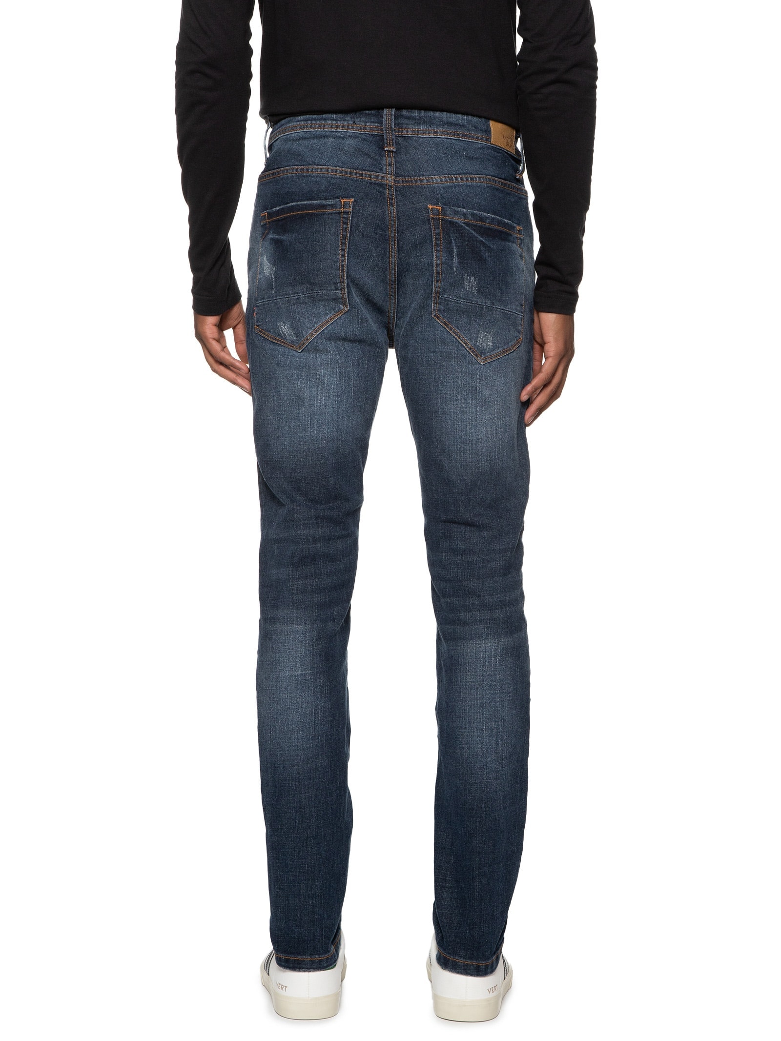 Calça Masculina Denim Ton Soft Dark Azul Jab