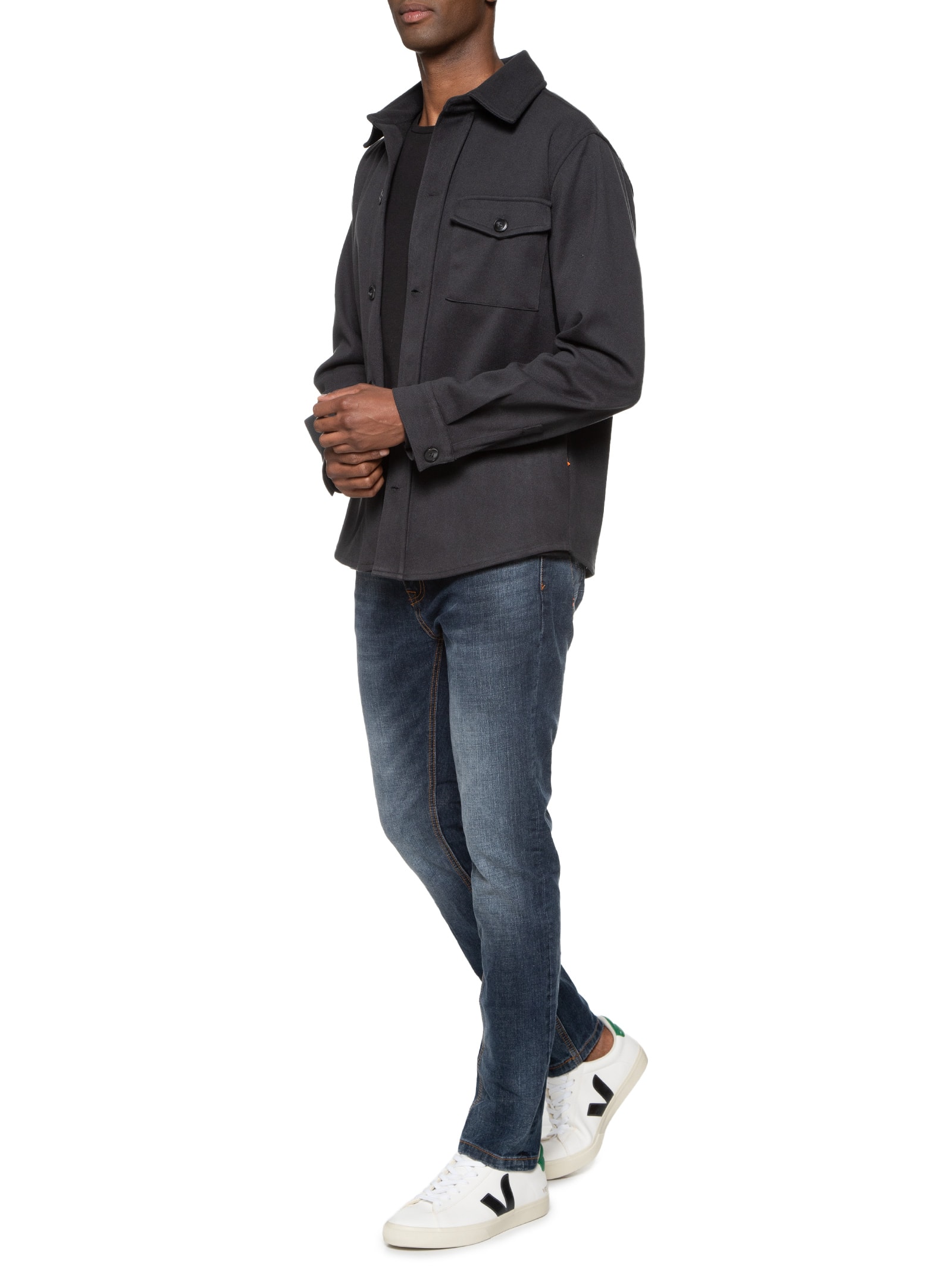 Calça Masculina Denim Ton Soft Dark Azul Jab