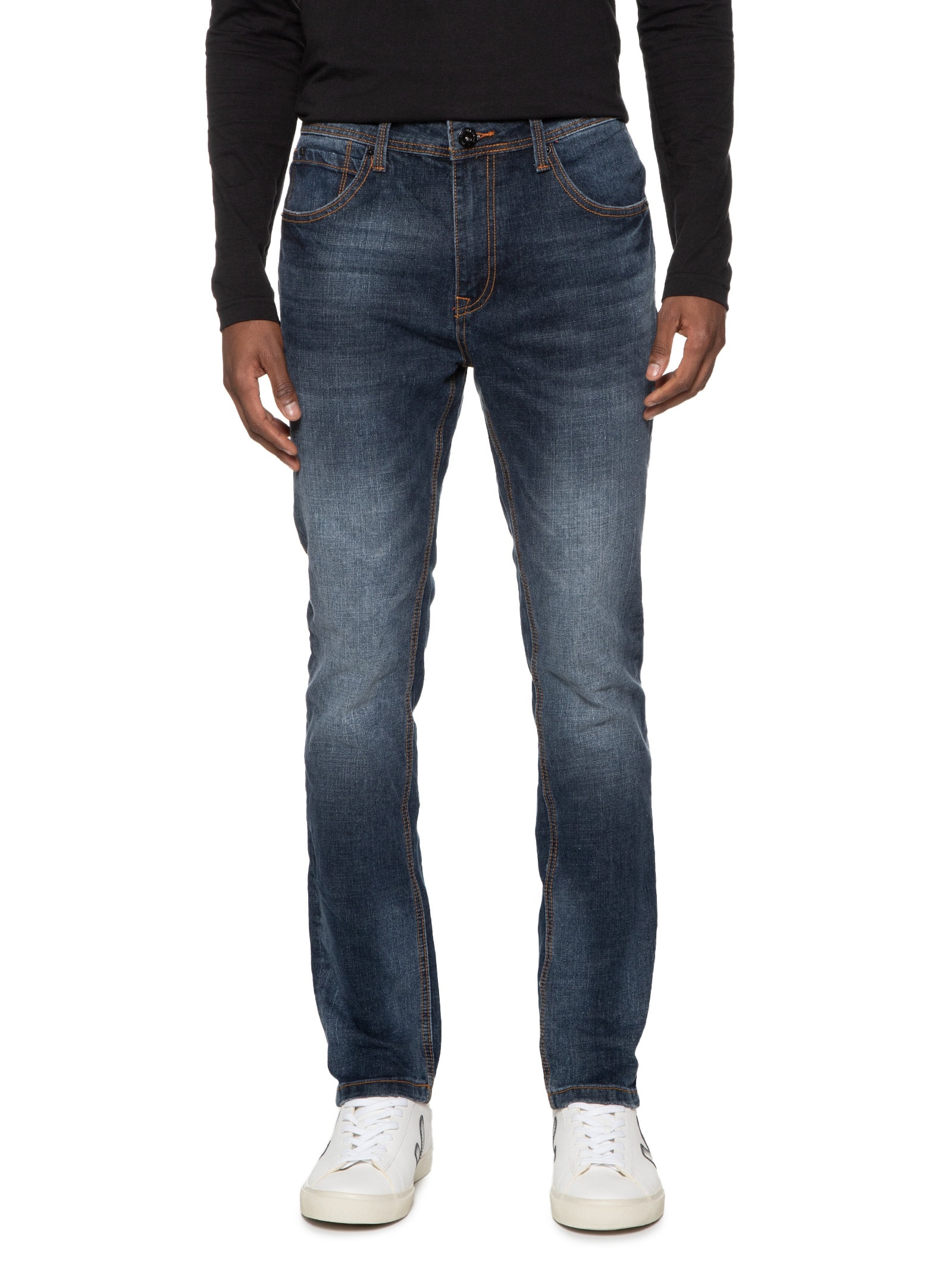 Calça Masculina Denim Ton Soft Dark Azul Jab