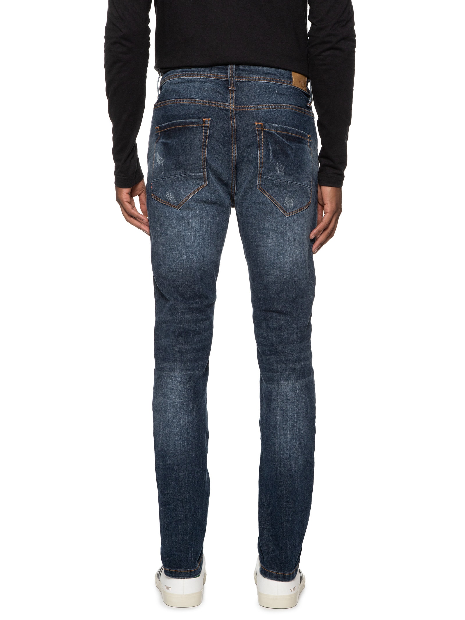 Calça Masculina Denim Ton Soft Dark Azul Jab