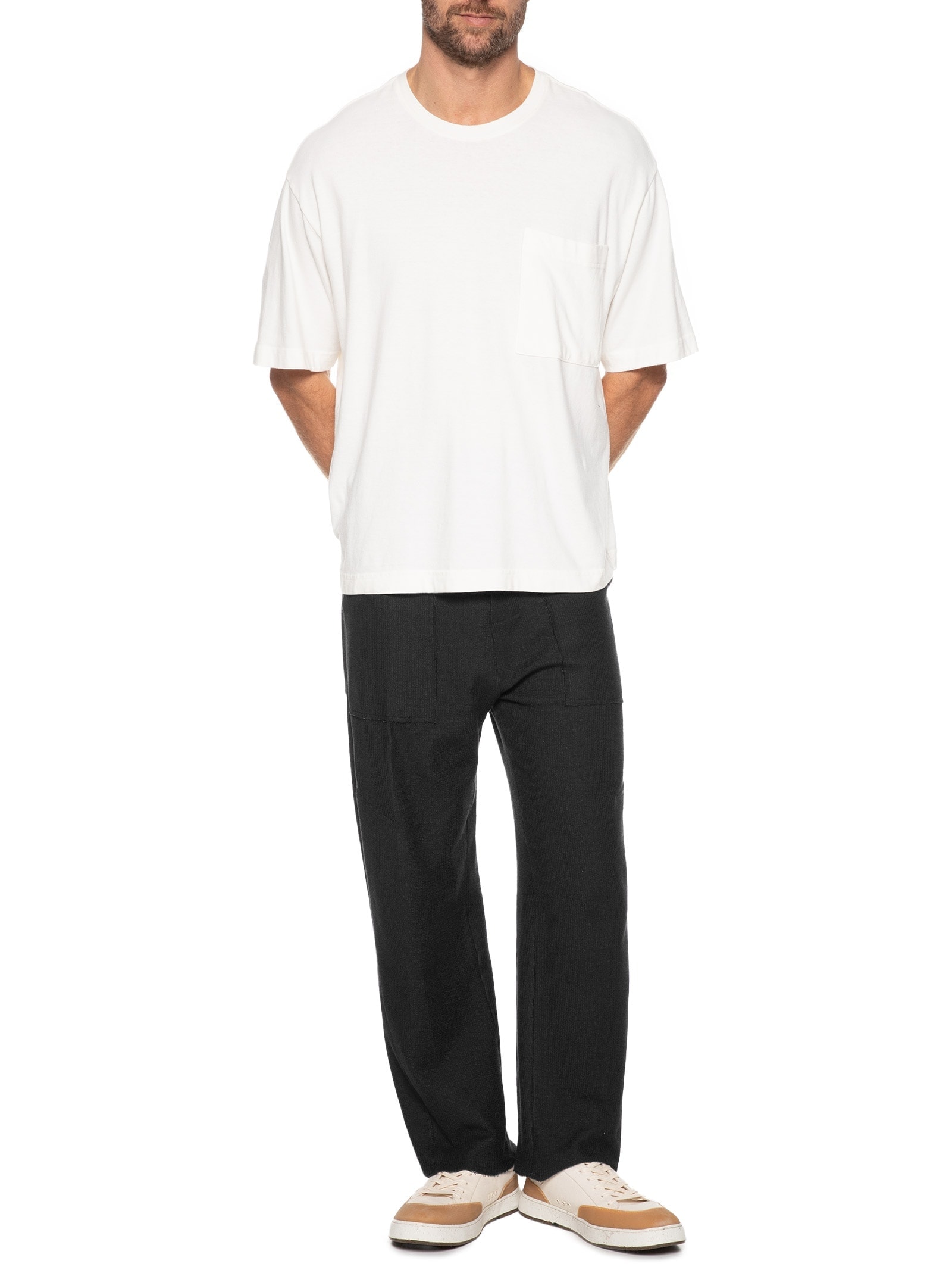 Calça Masculina Double Texture Dart Preto Osklen