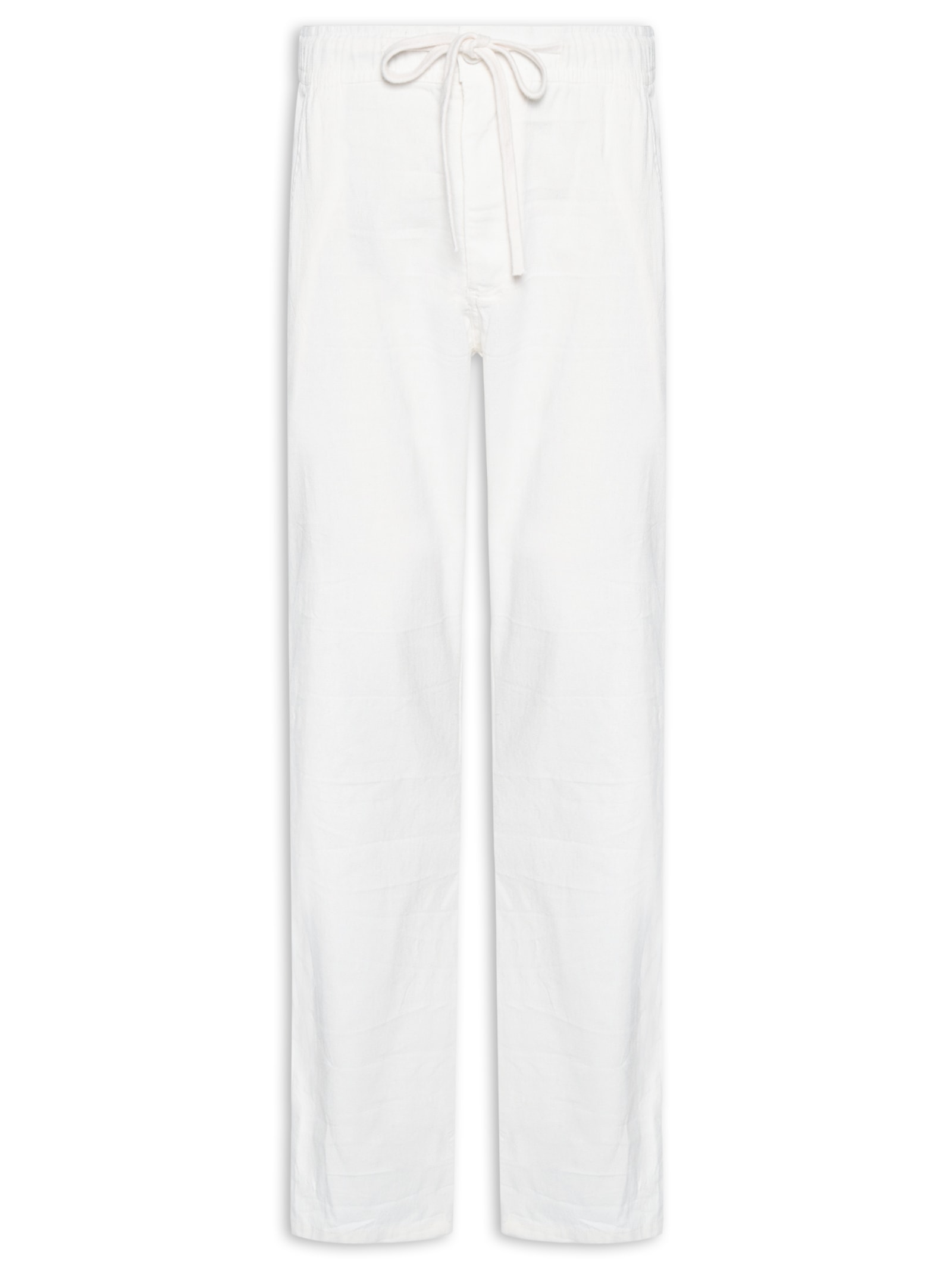 Calça Masculina Elástico Linho Branco Sergio K