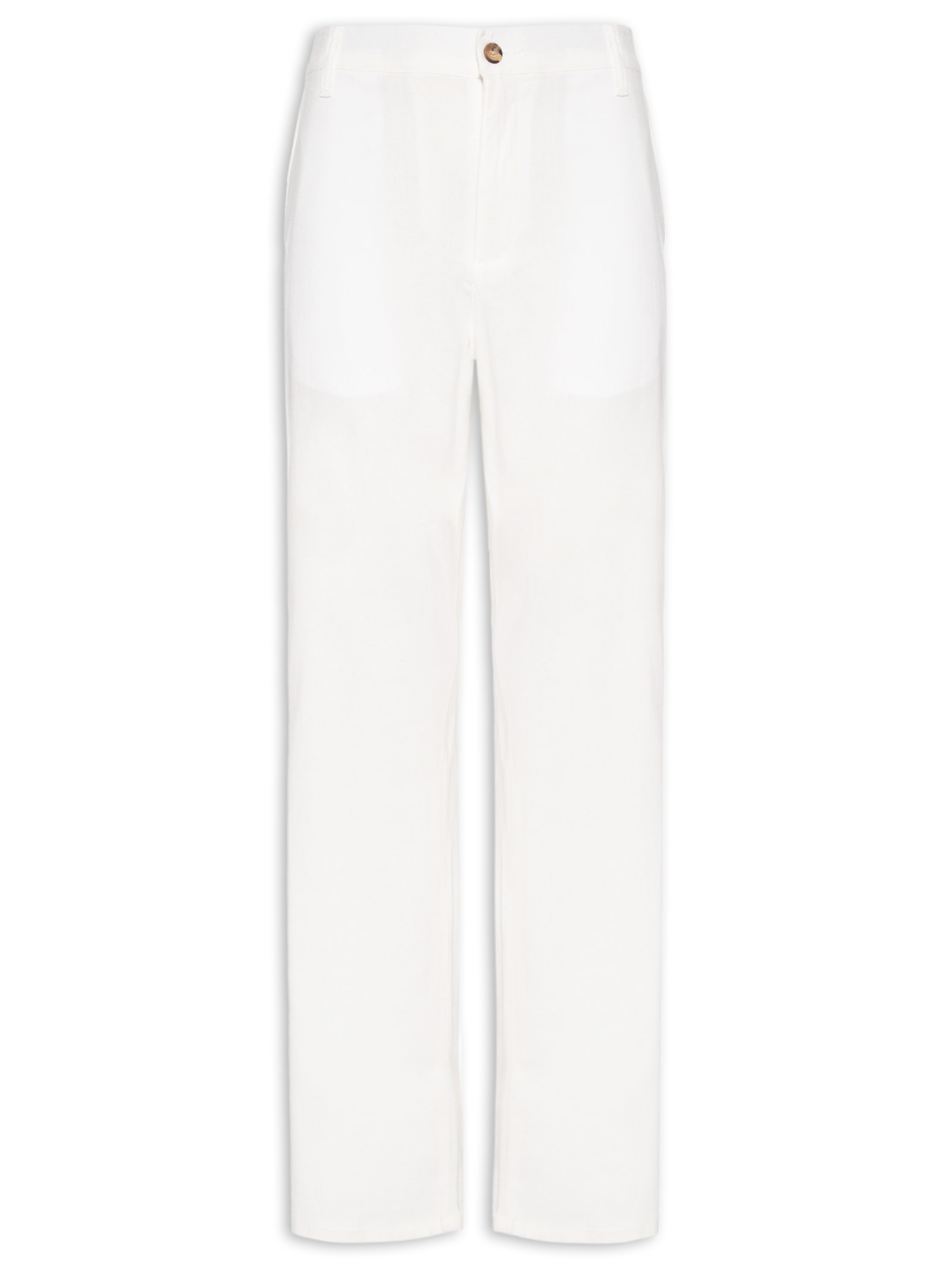 Calça Masculina Elástico Linho Branco Sergio K