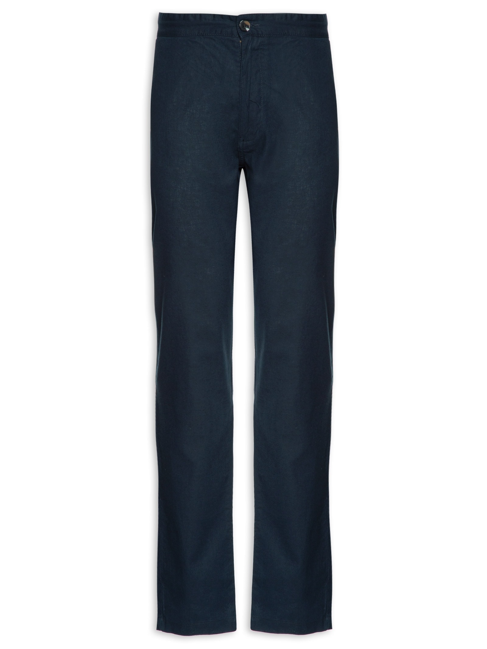 Calça Masculina Em Algodão Cós Elástico Reta Azul  '2 Essential
