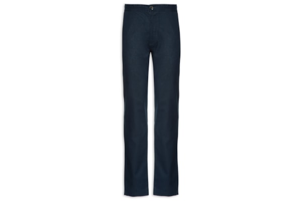 Calça Masculina Em Algodão Cós Elástico Reta - Azul 
