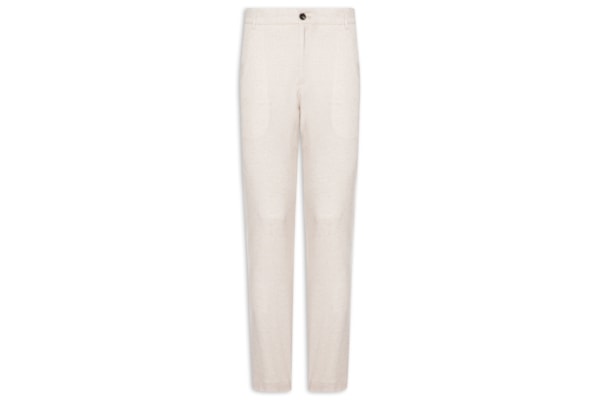 Calça Masculina Em Blend Linho - Bege