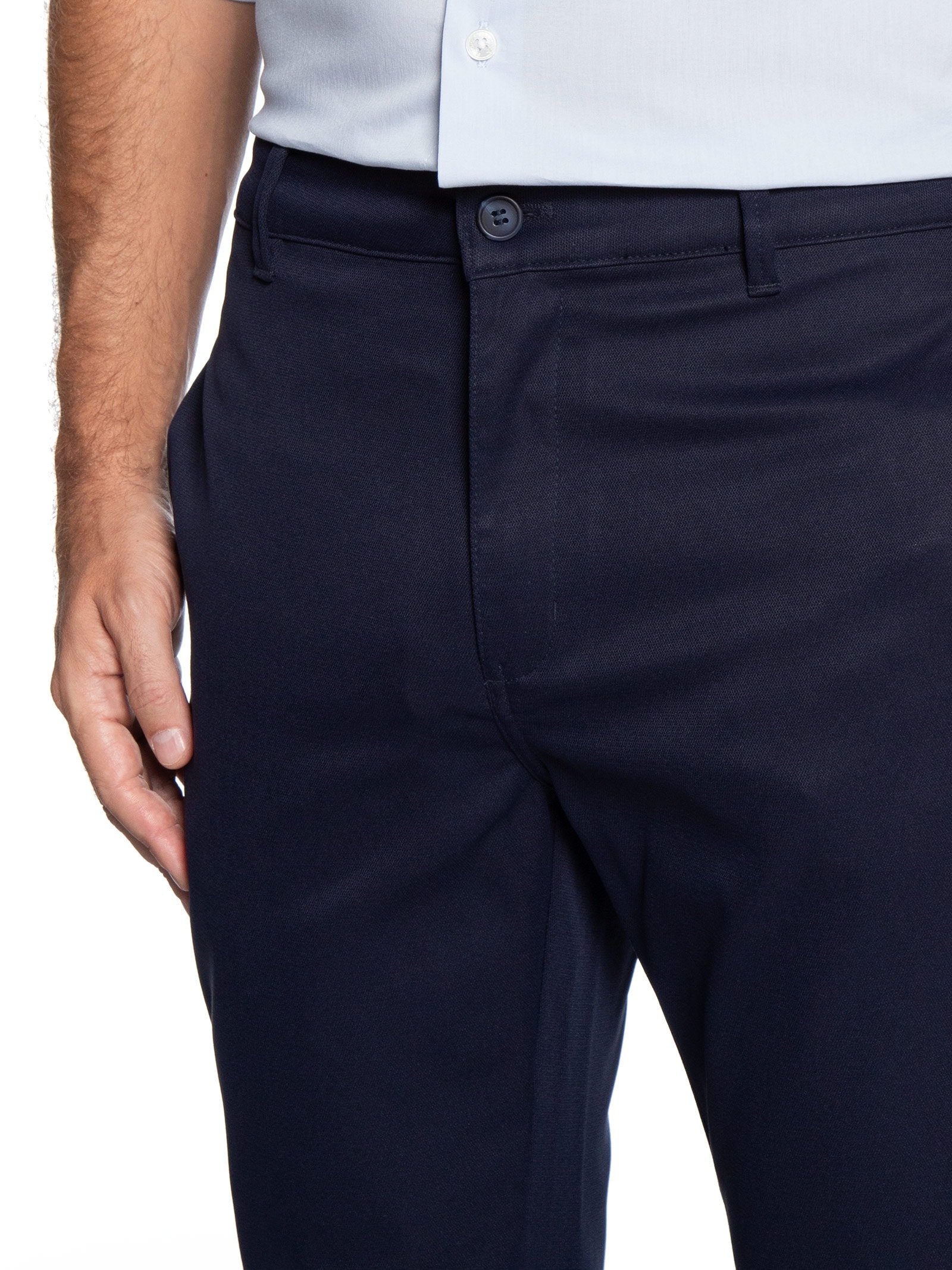 Calça Masculina Em Chino Reta Azul '2 Essential