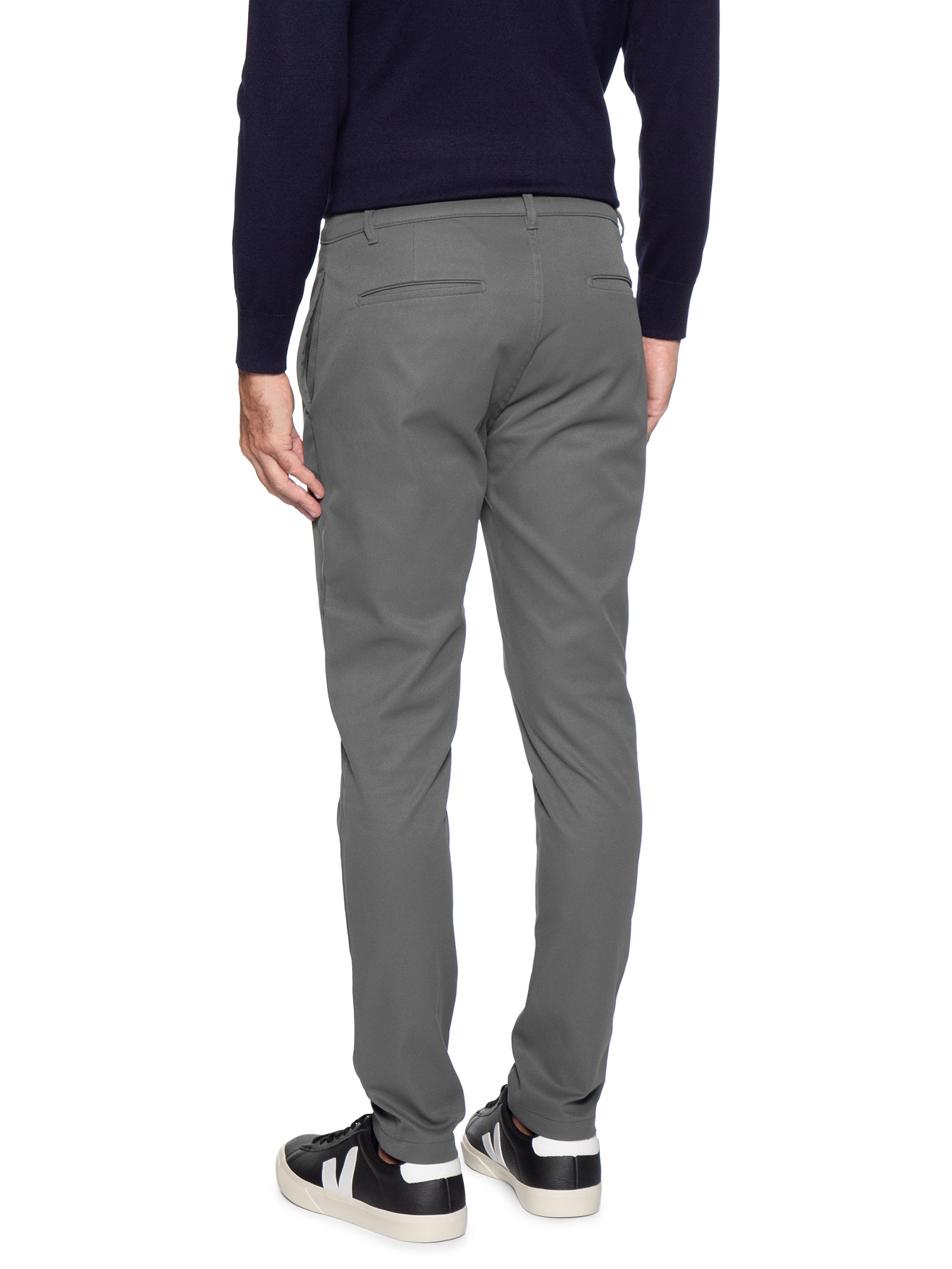 Calça Masculina Em Chino Reta Cinza '2 Essential