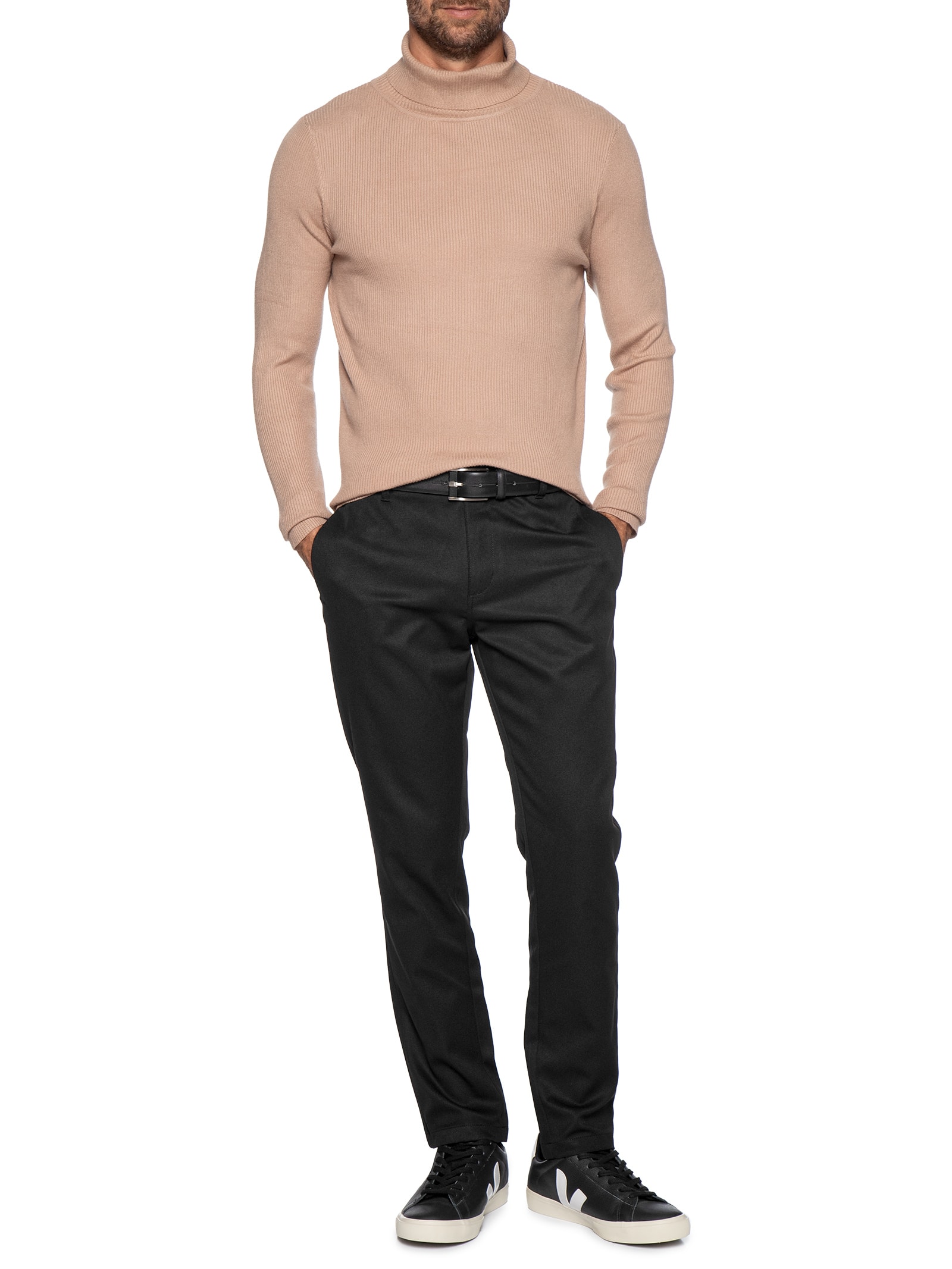 Calça Masculina Em Chino Reta Preto '2 Essential