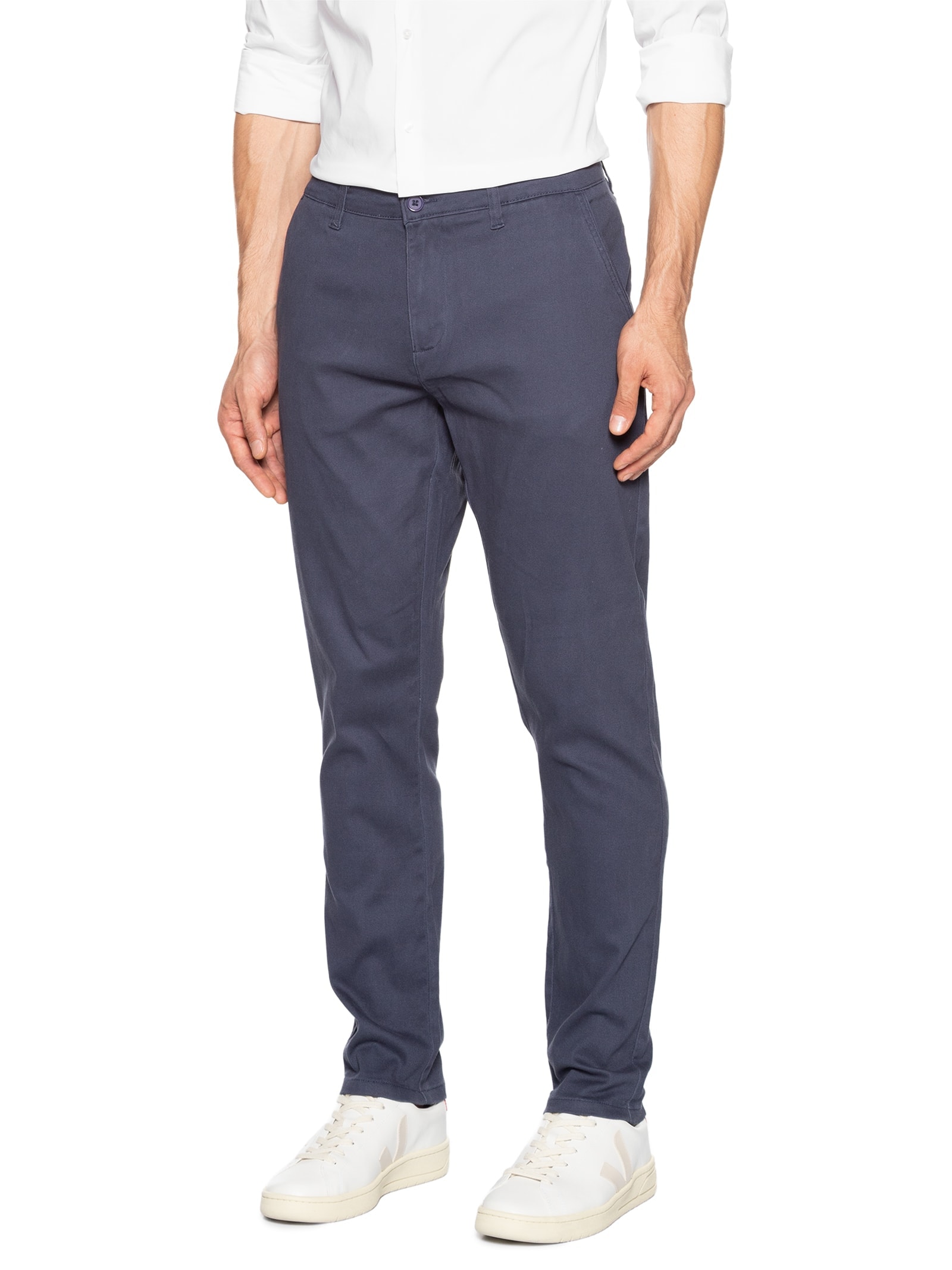 Calça Masculina Em Sarja Modelo Chino Azul '2 Essential