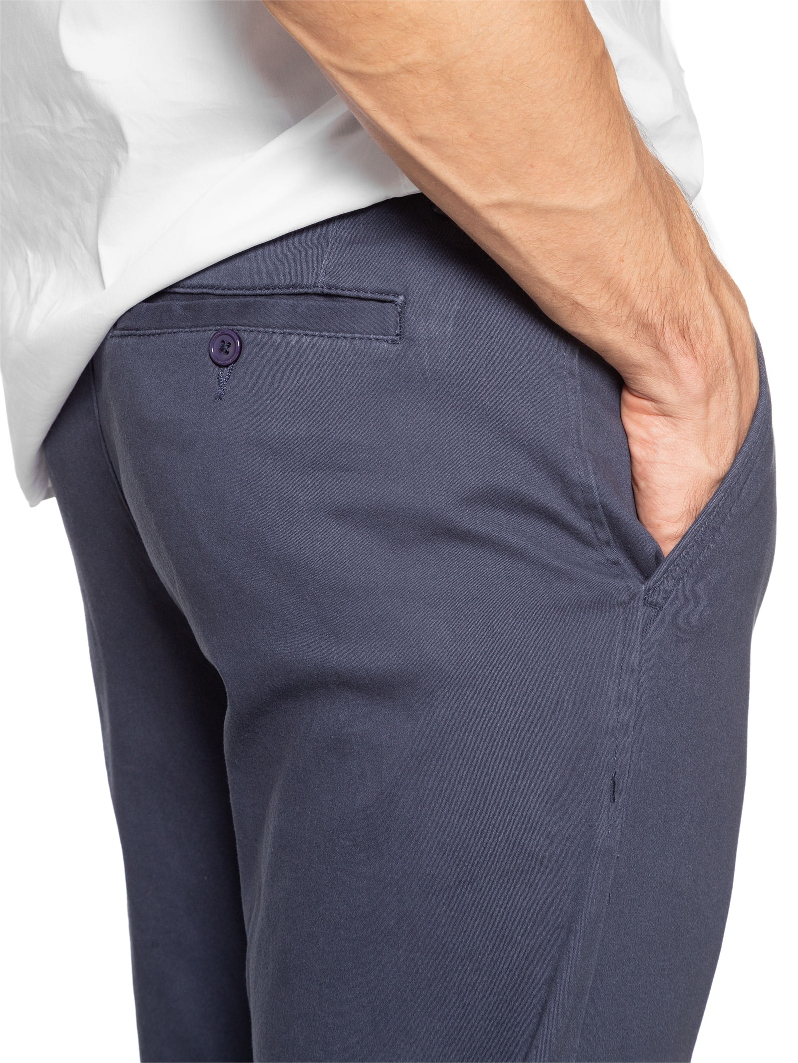 Calça Masculina Em Sarja Modelo Chino Azul '2 Essential
