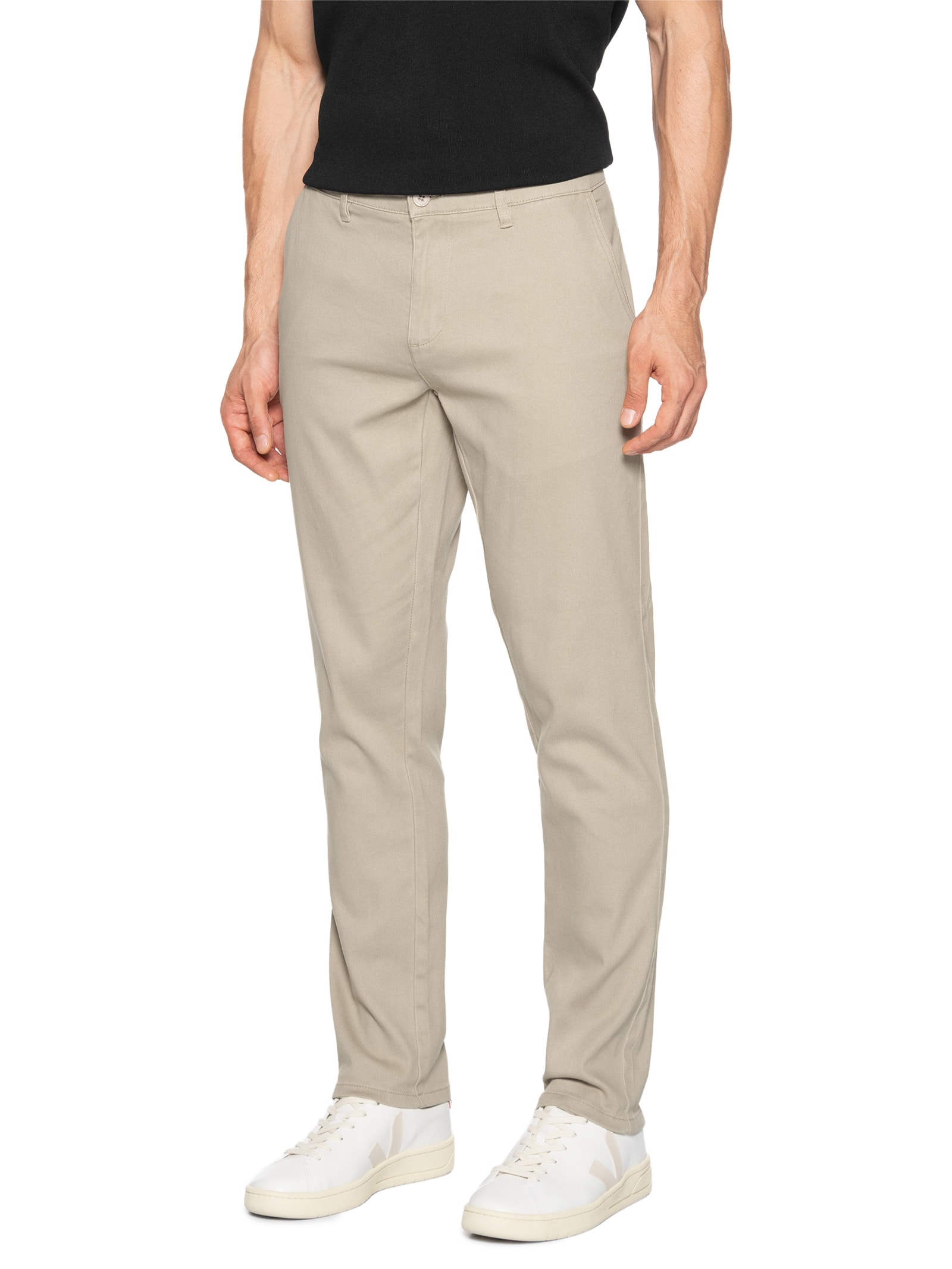 Calça Masculina Em Sarja Modelo Chino Bege '2 Essential