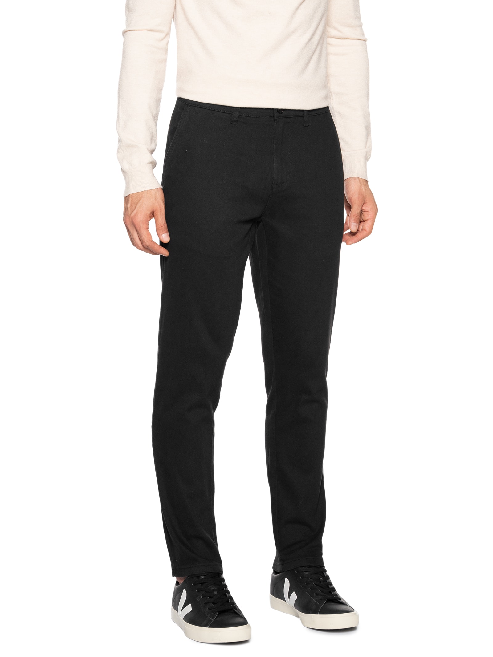 Calça Masculina Em Sarja Modelo Chino Preto '2 Essential