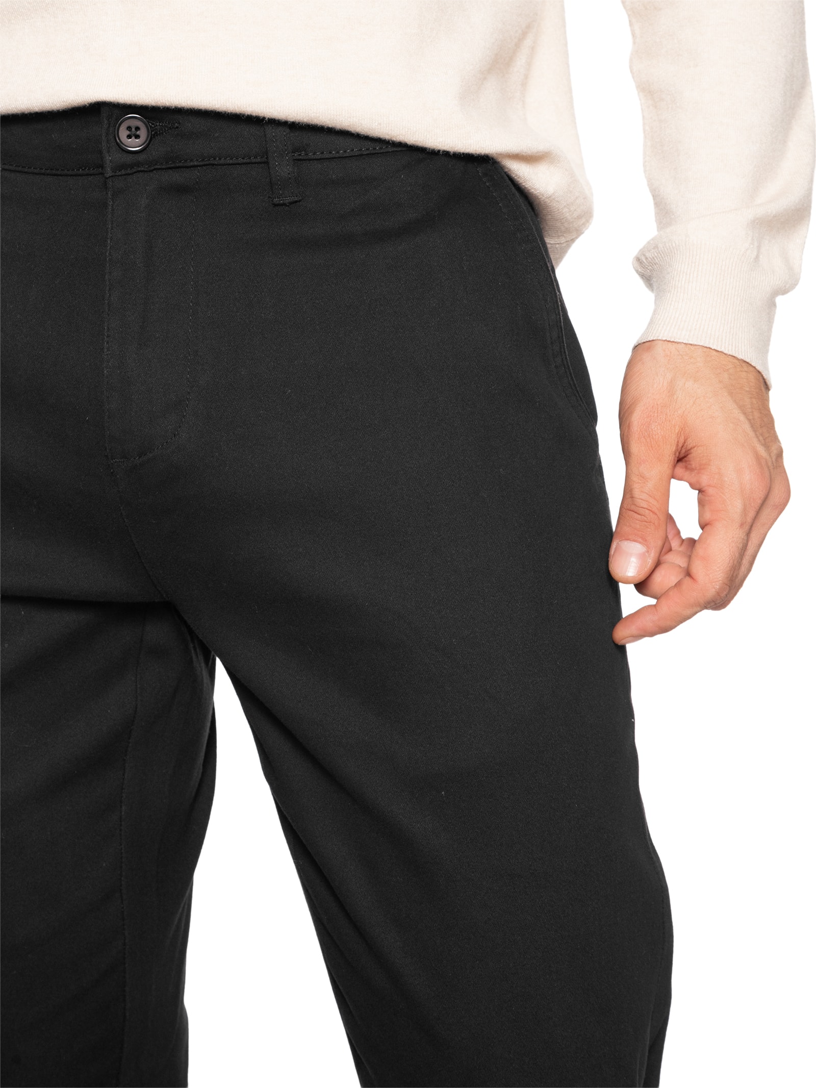 Calça Masculina Em Sarja Modelo Chino Preto '2 Essential