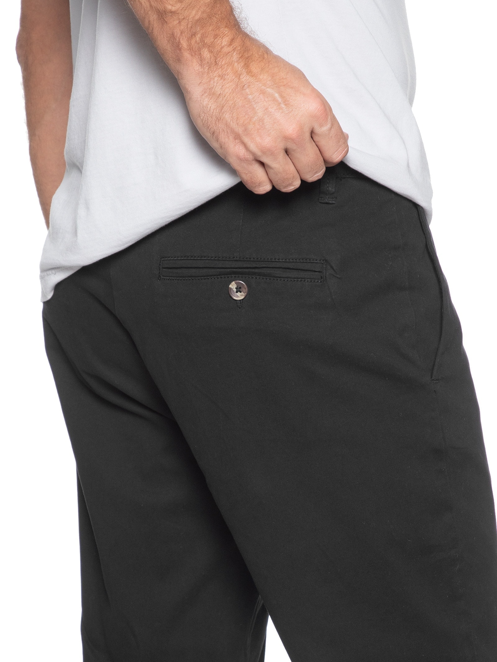 Calça Masculina Em Sarja Reta Preto '2 Essential