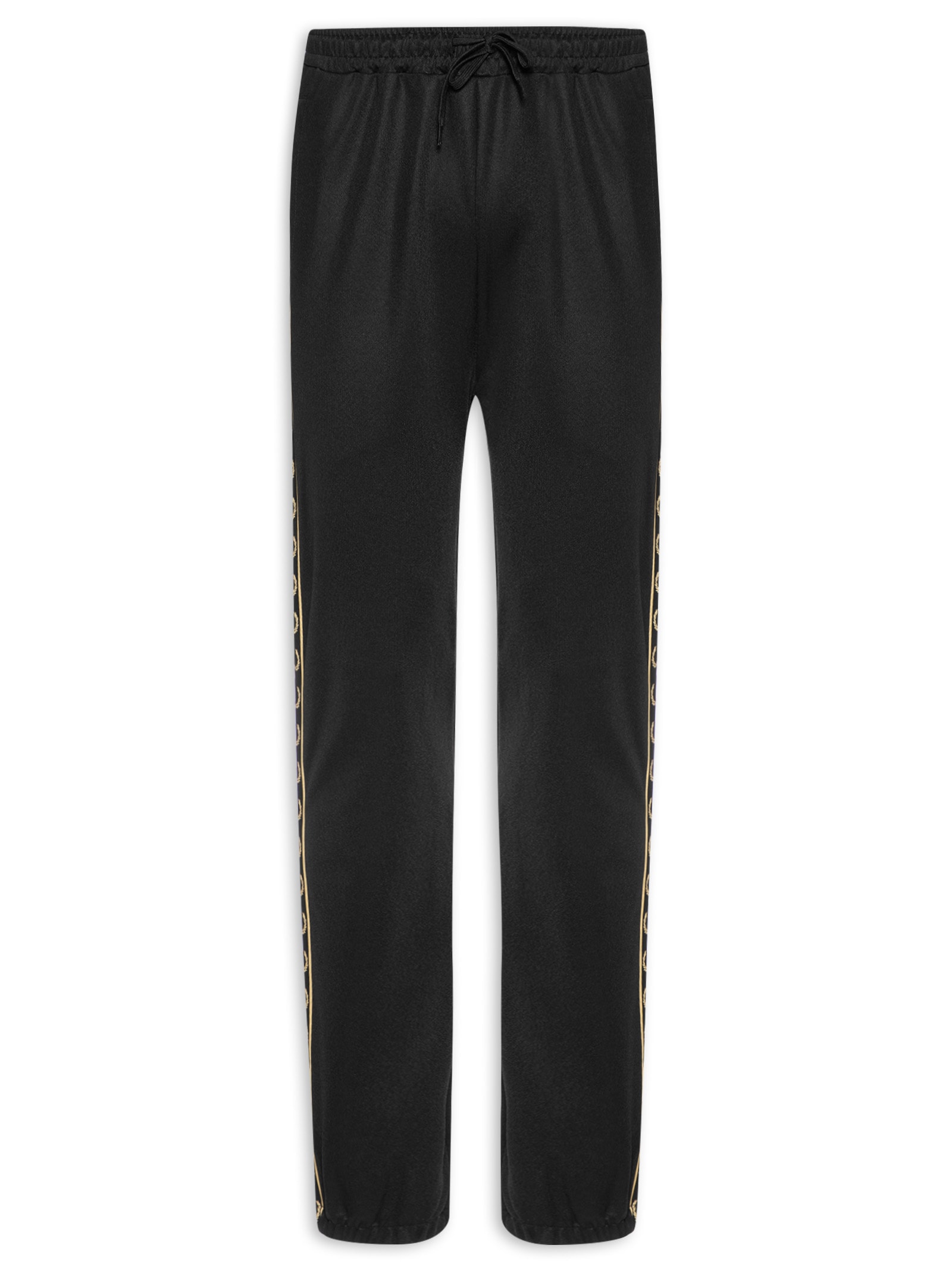 Calça Masculina Esportiva Jogger Detalhe Faixa Contrastante – Preto Fred Perry