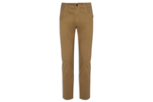 Calça Masculina Five Pockets Color Lisa - Bege