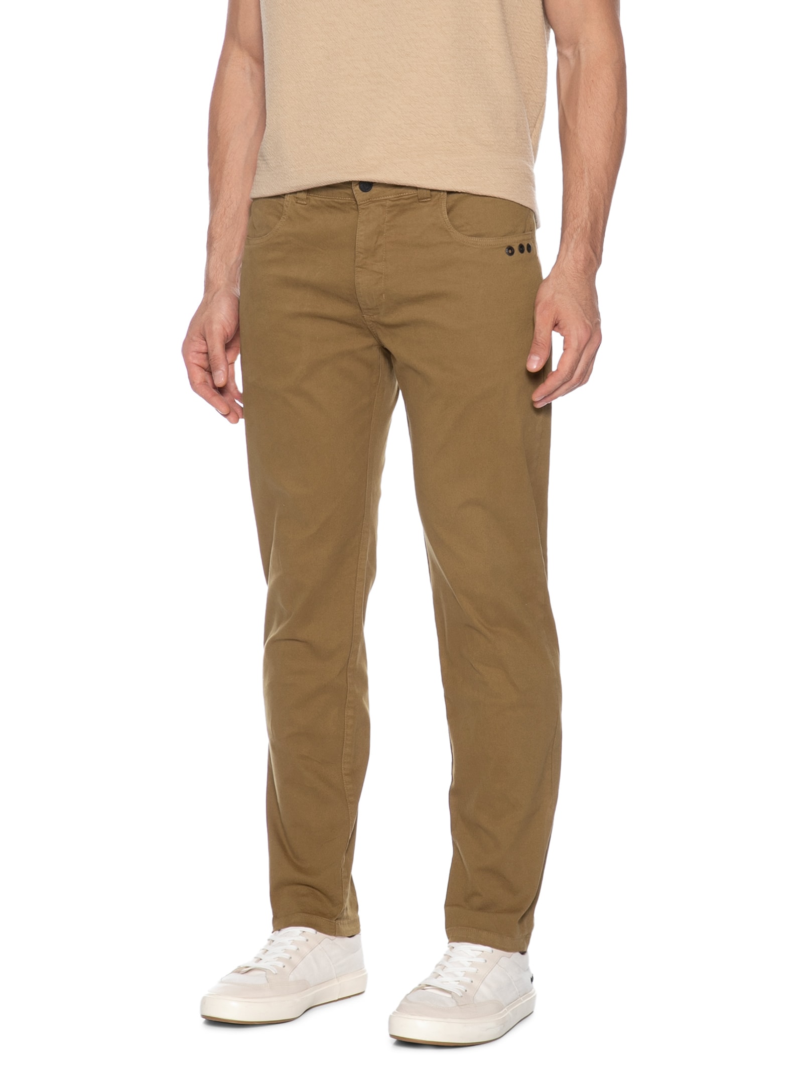 Calça Masculina Five Pockets Color Lisa Bege Osklen