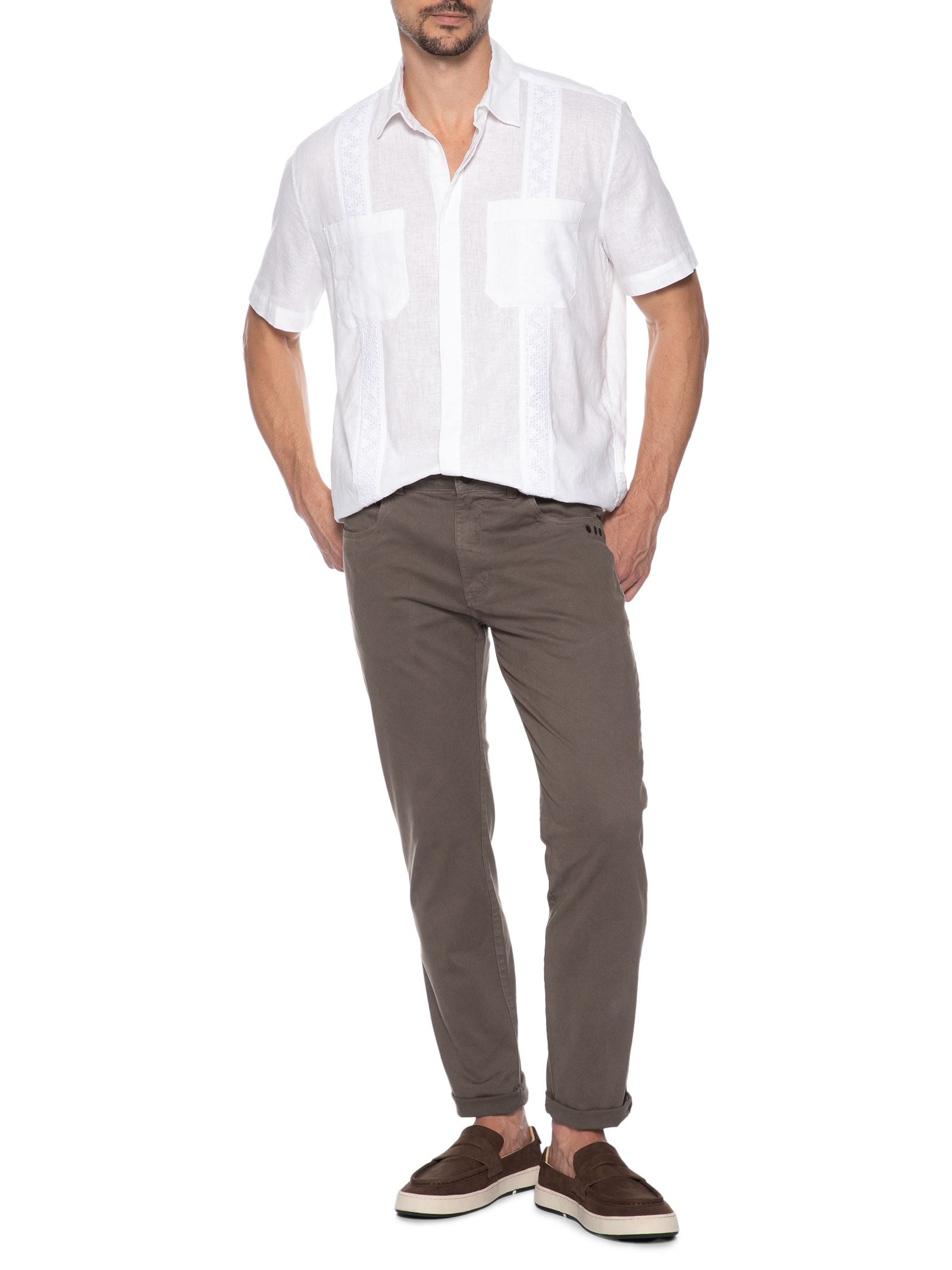 Calça Masculina Five Pockets Color Lisa Marrom Osklen