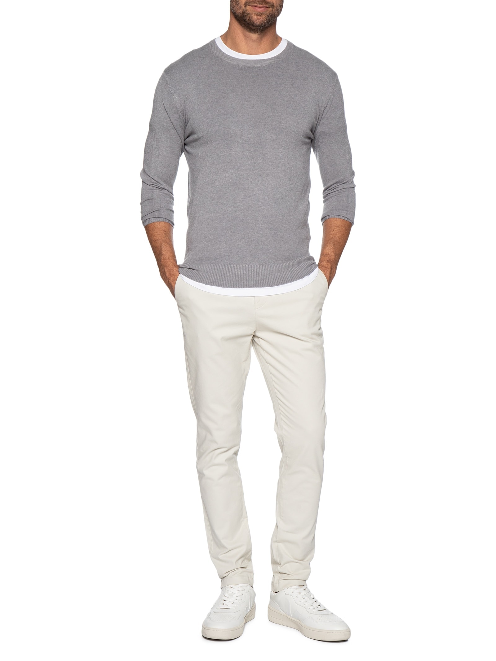 Calça Masculina Flexsense Reta Bege '2 Essential