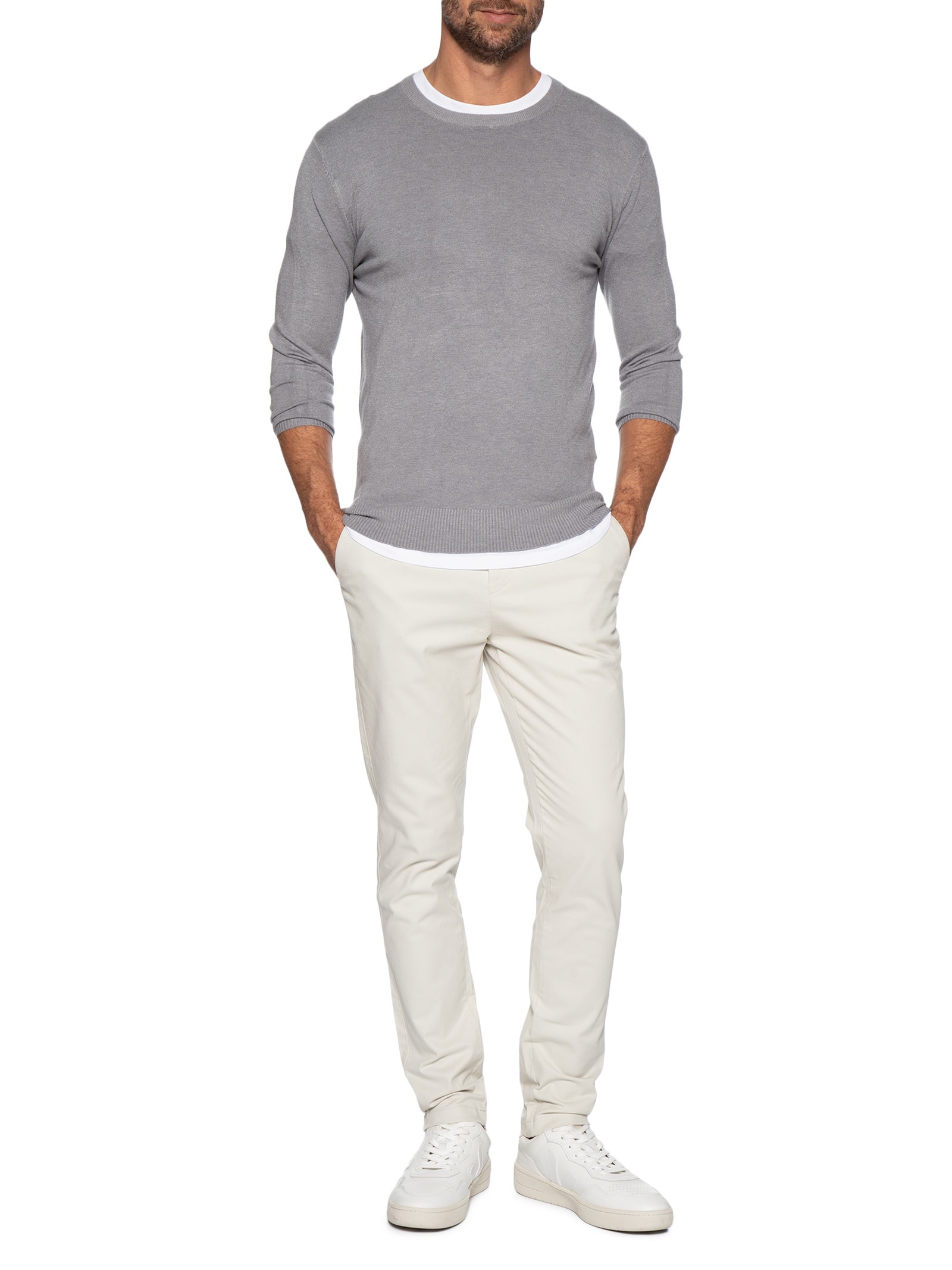 Calça Masculina Flexsense Reta Bege '2 Essential