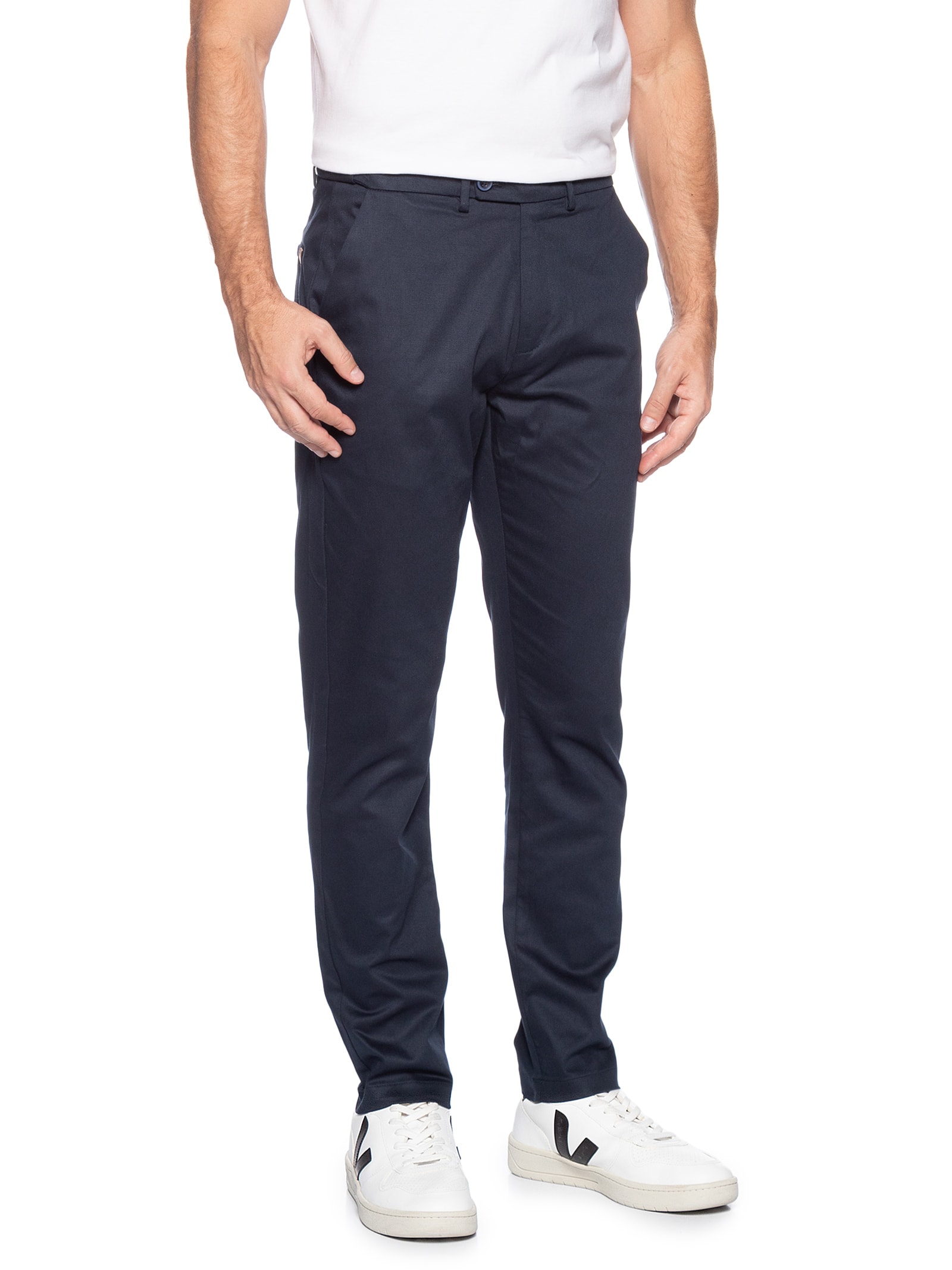 Calça Masculina Flexsense Tamanho Ajustável Chino Slim Azul '2 Essential
