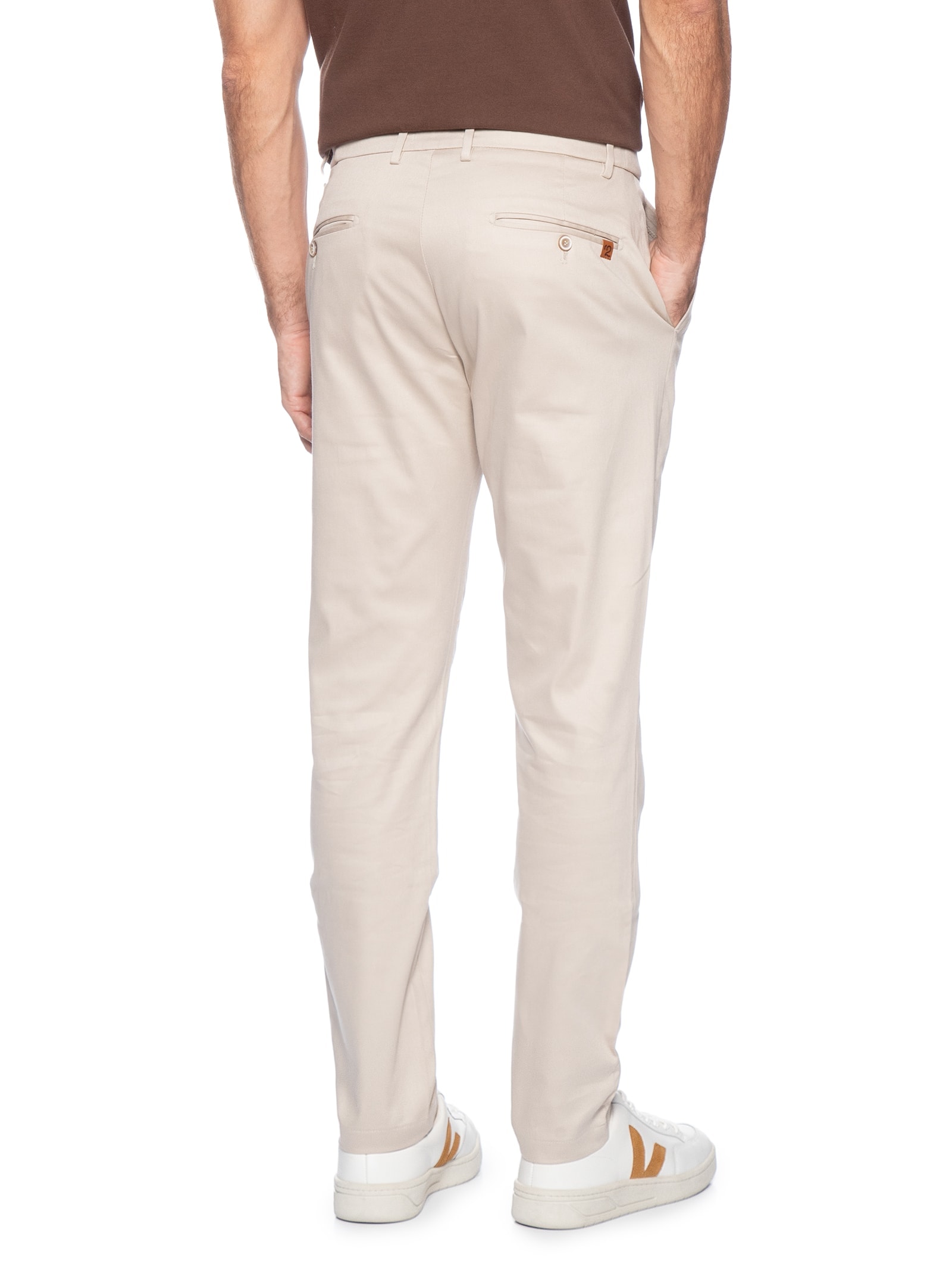 Calça Masculina Flexsense Tamanho Ajustável Chino Slim Bege  '2 Essential