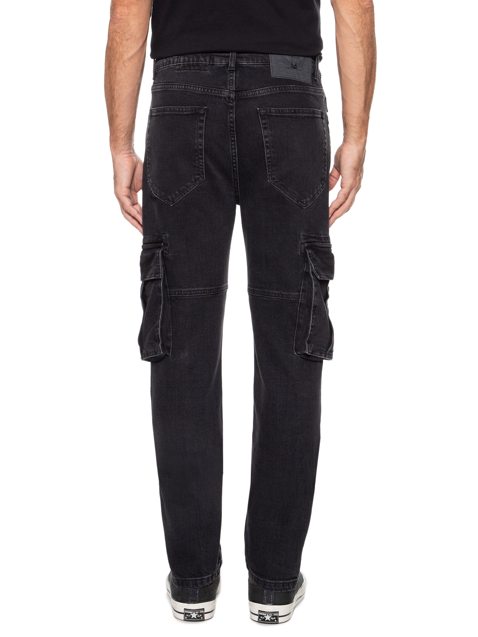 Jeans Calça Cargo Ellus Ellus Calça Masculina Heavy Black Slim
