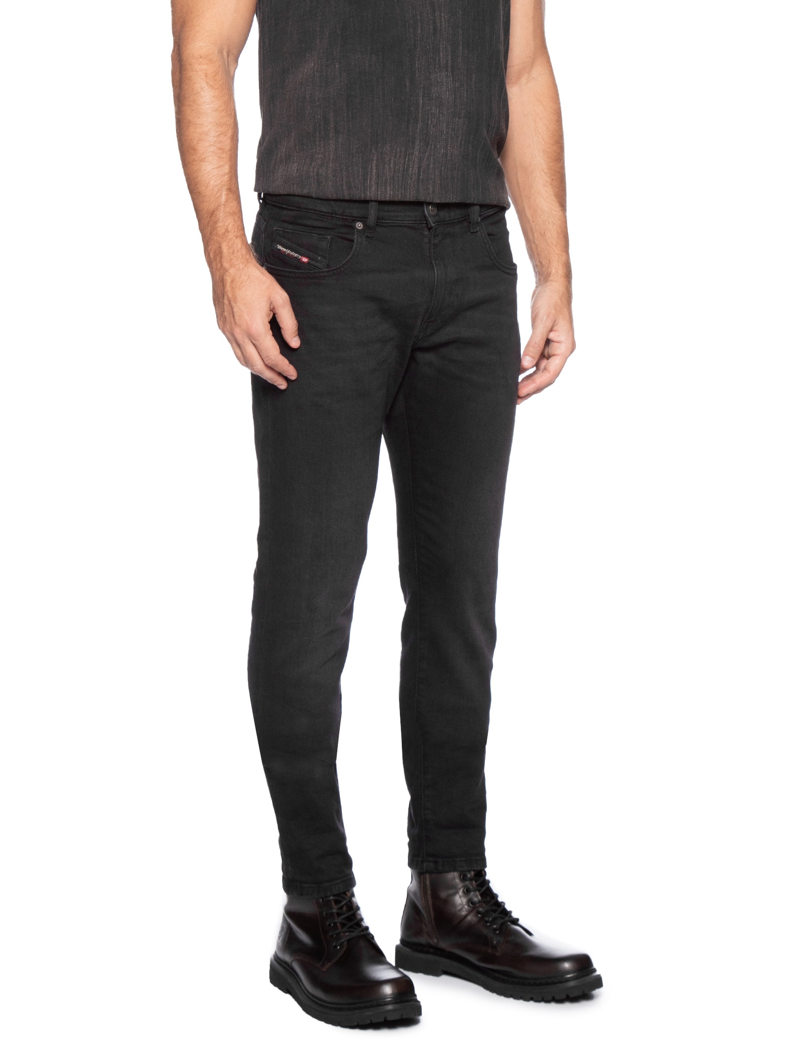 Calça Masculina Jeans 2019 D-Strunkt Slim Fit Preto Diesel