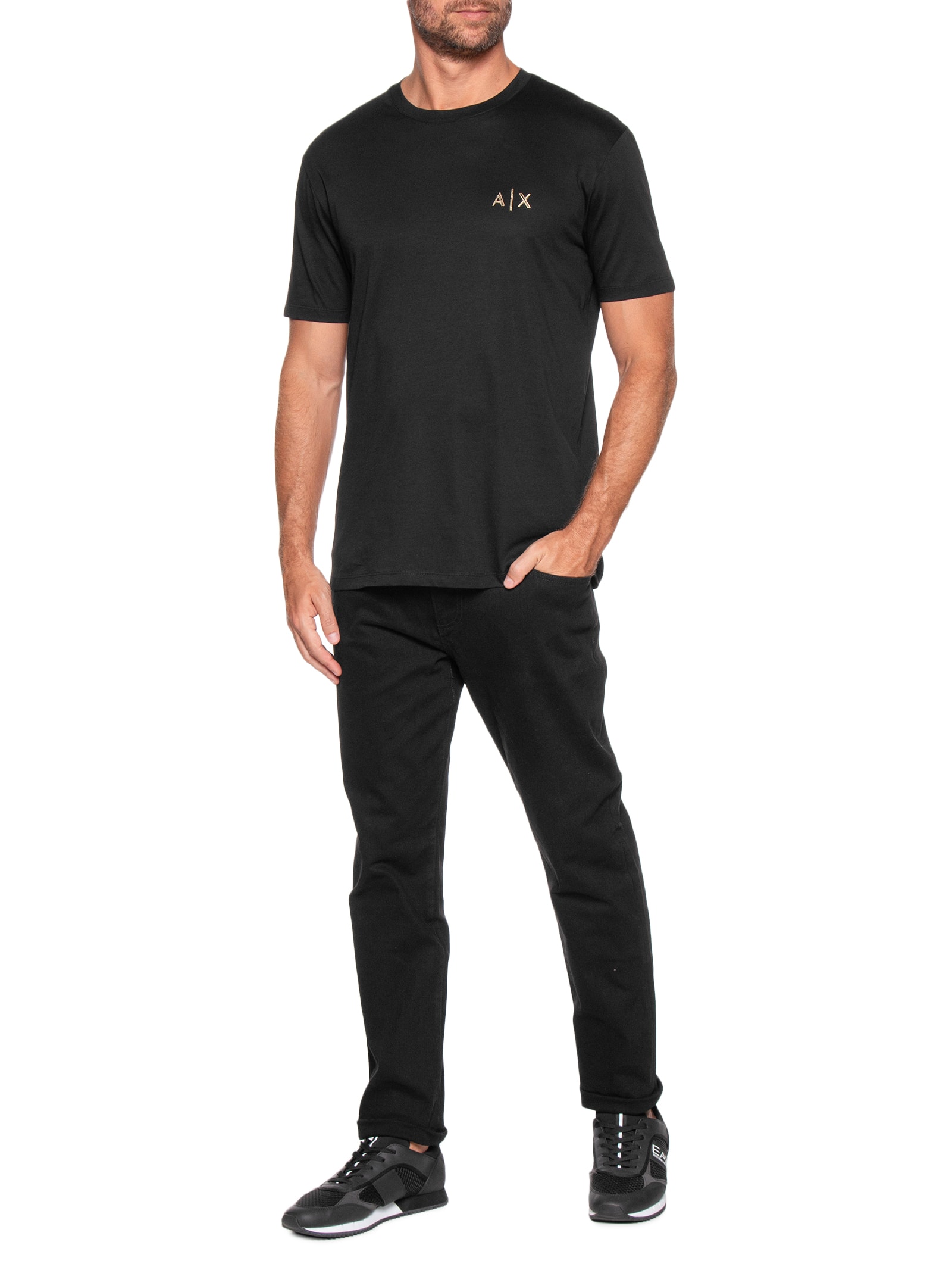 Armani Exchange - Calça Masculina Jeans 5 Pockets - Preto