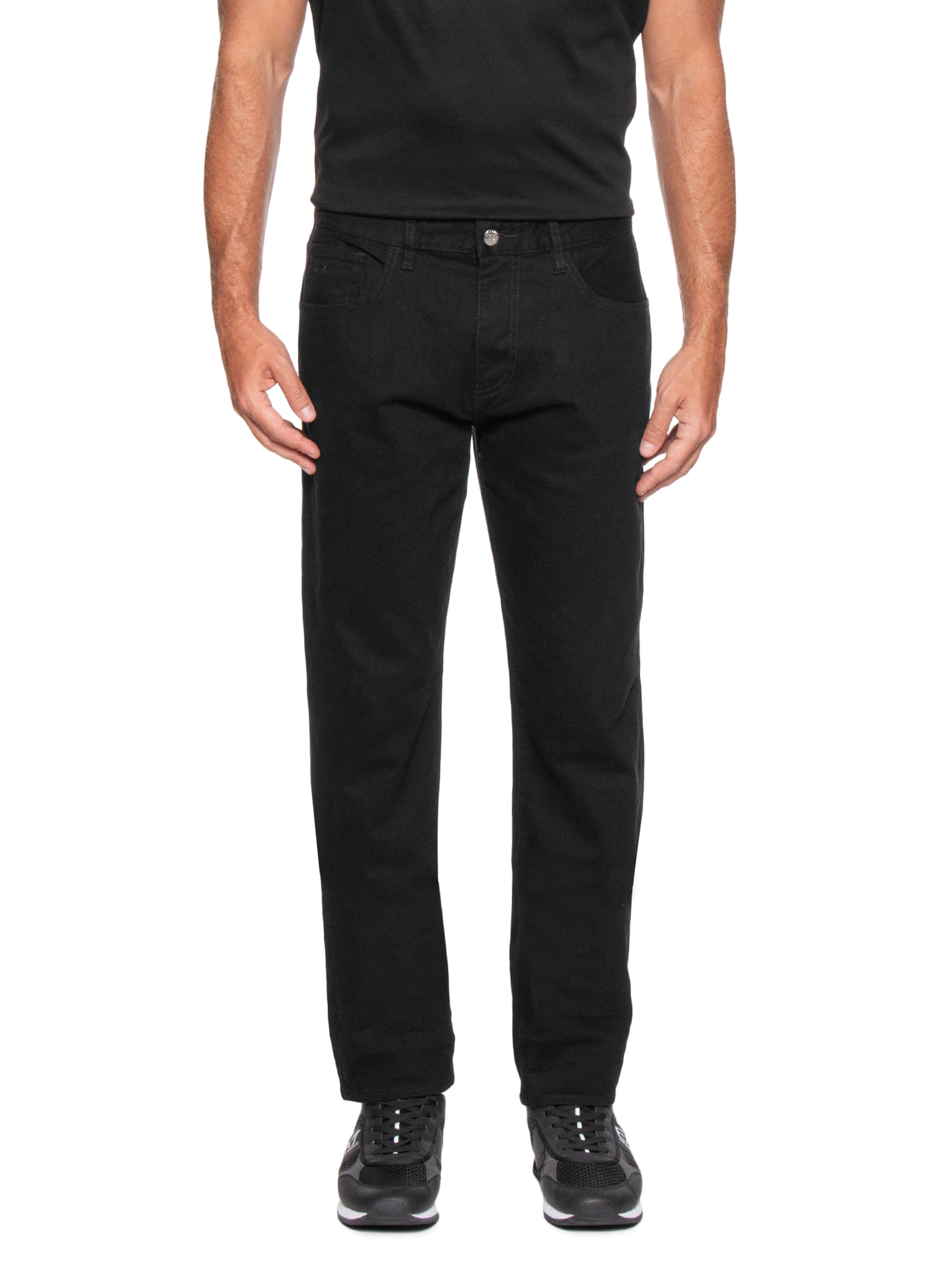 パンツ ARMANI COLLEZIONI wide denims black Armani Exchange - Calça Masculina Jeans 5 Pockets - Preto