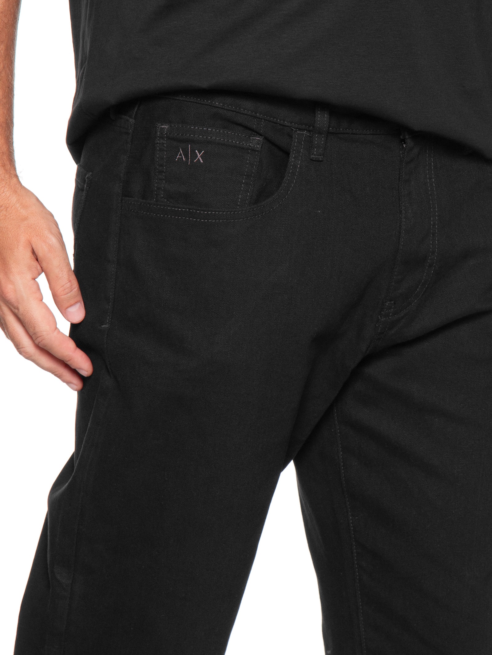 Armani Exchange - Calça Masculina Jeans 5 Pockets - Preto